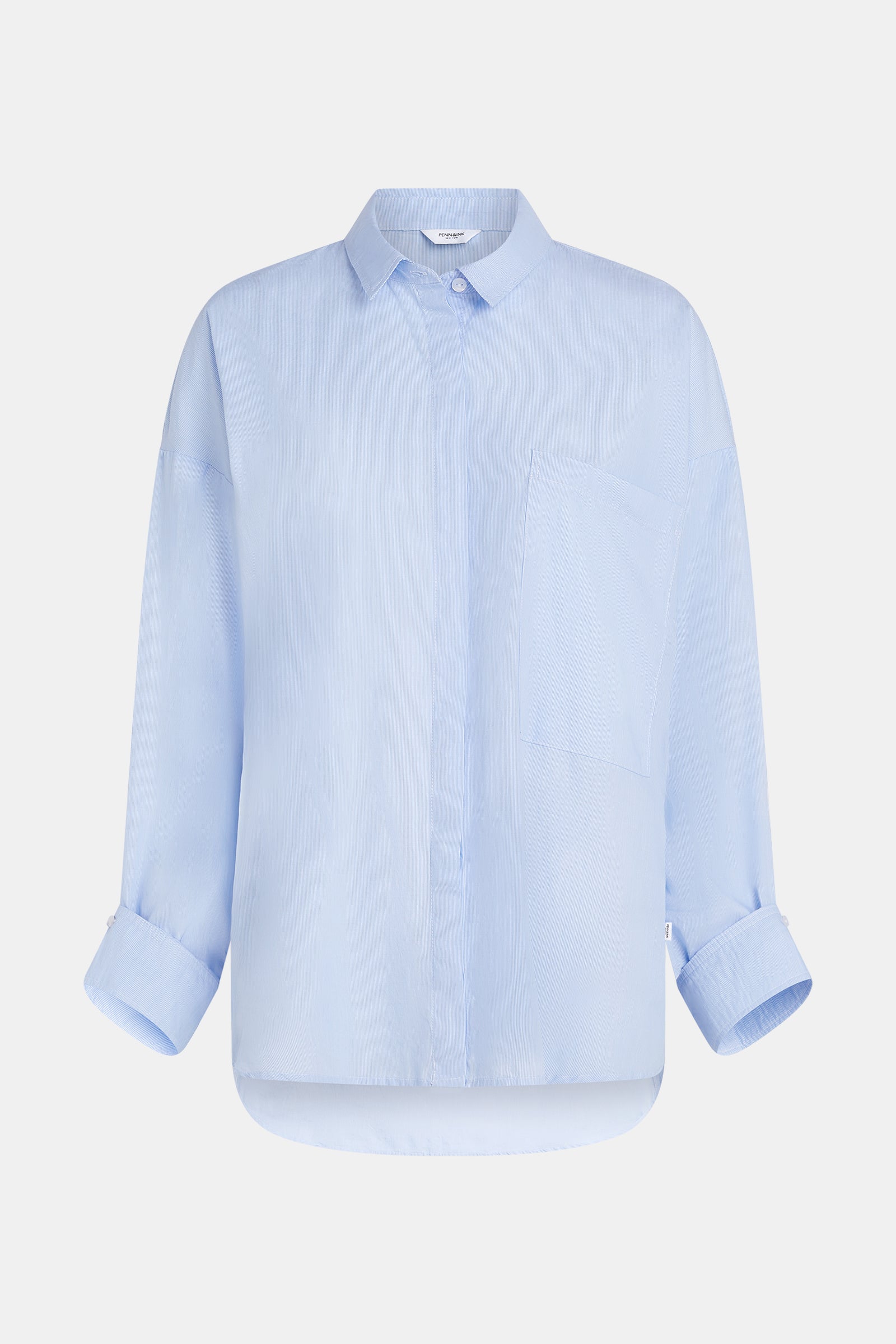 BLOUSE STRIPE (W25Z793) LIGHT BLUE