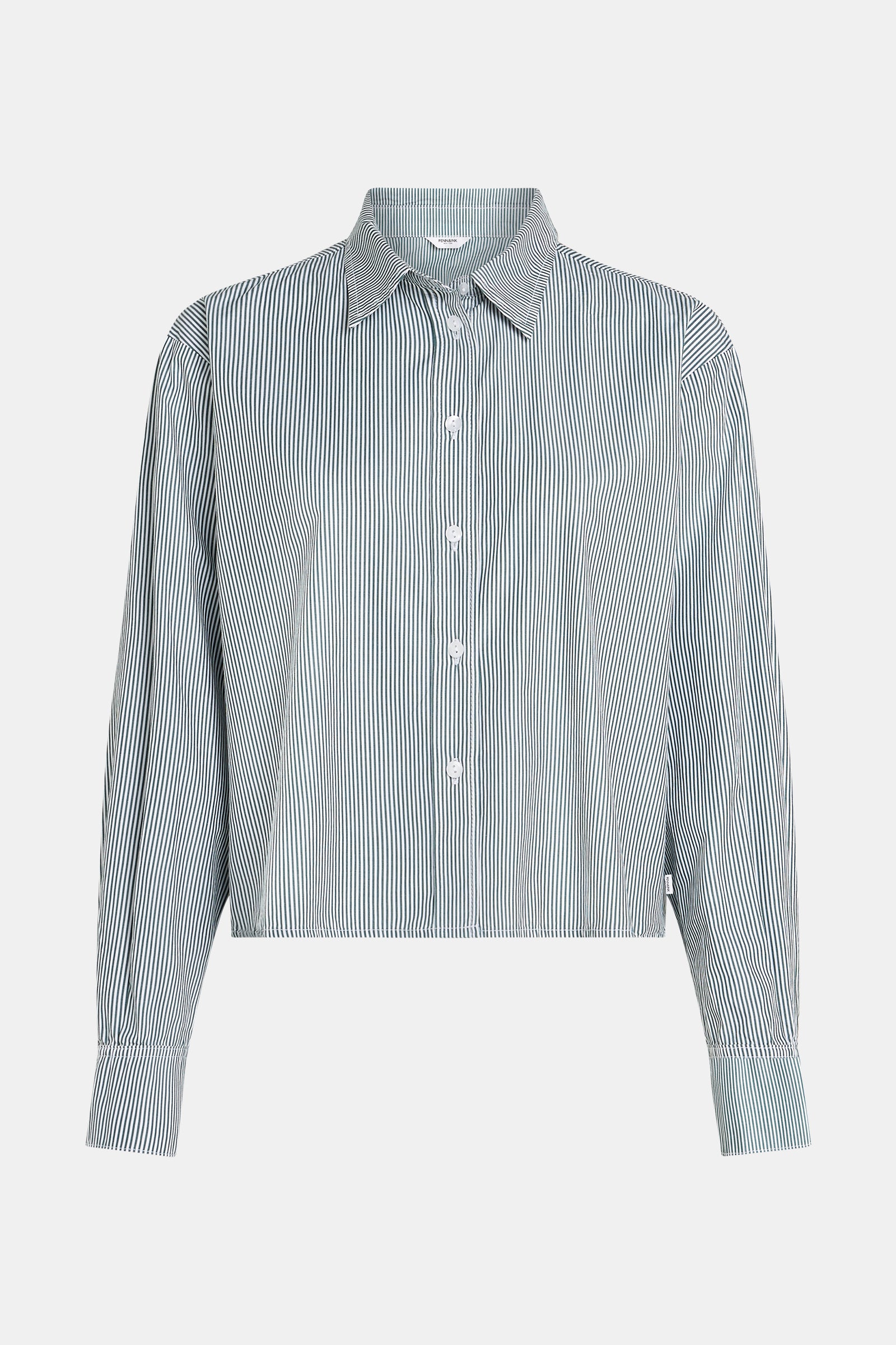 BLOUSE STRIPE (W25Z794) FOREST - WHITE