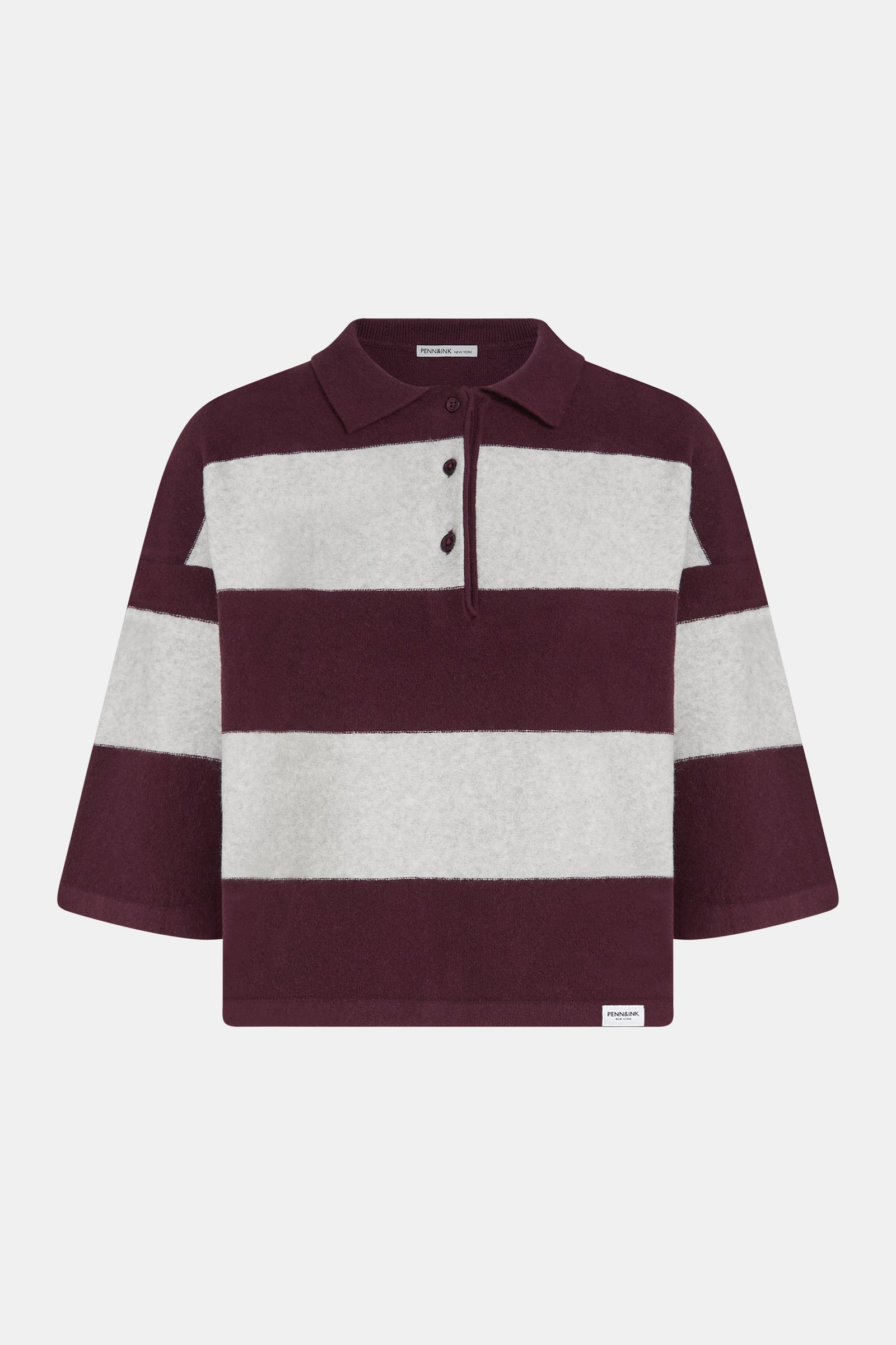 CARDIGAN (W26B423) AUBERGINE - GREY MELANGE