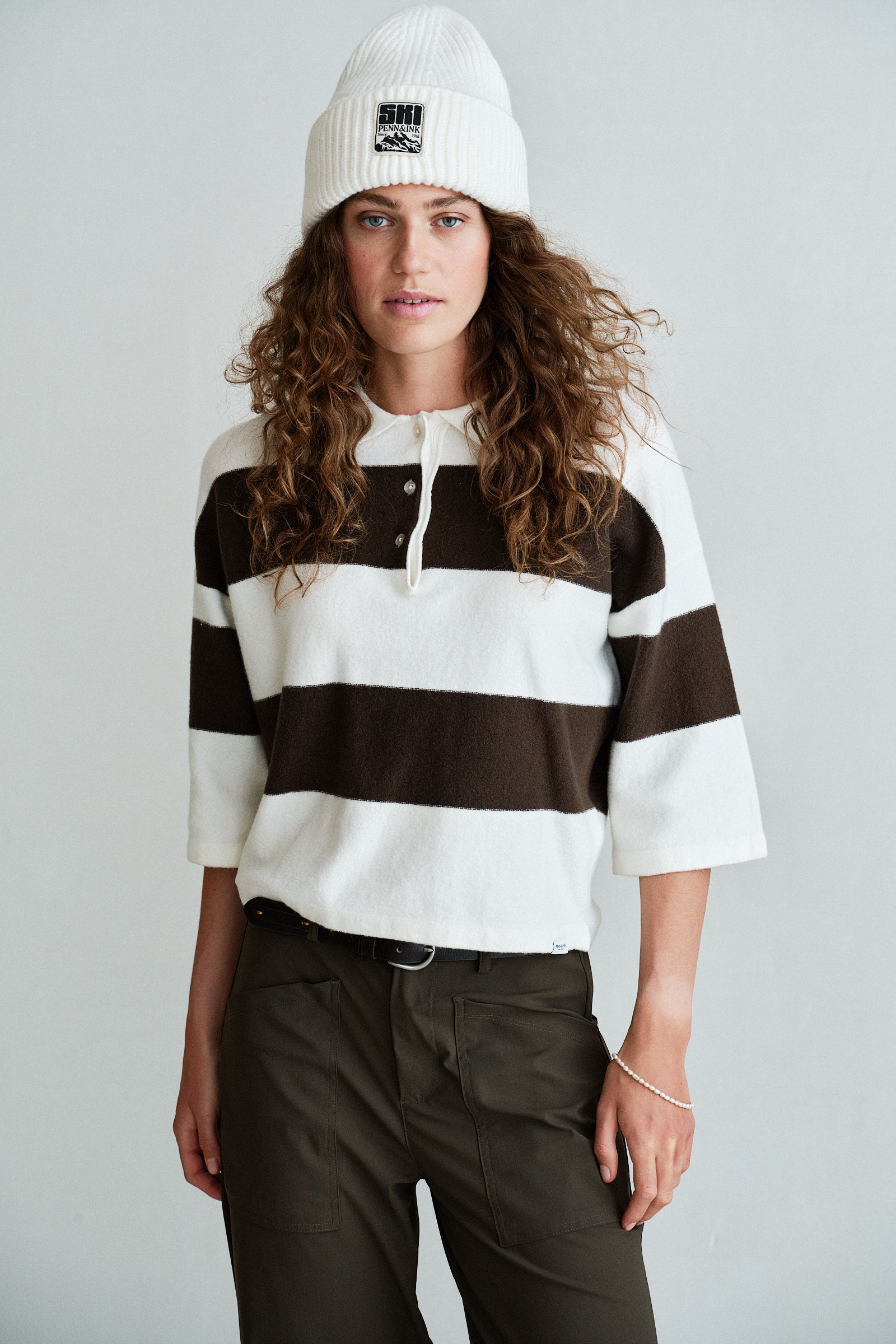 CARDIGAN (W26B423) ECRU - TABAC