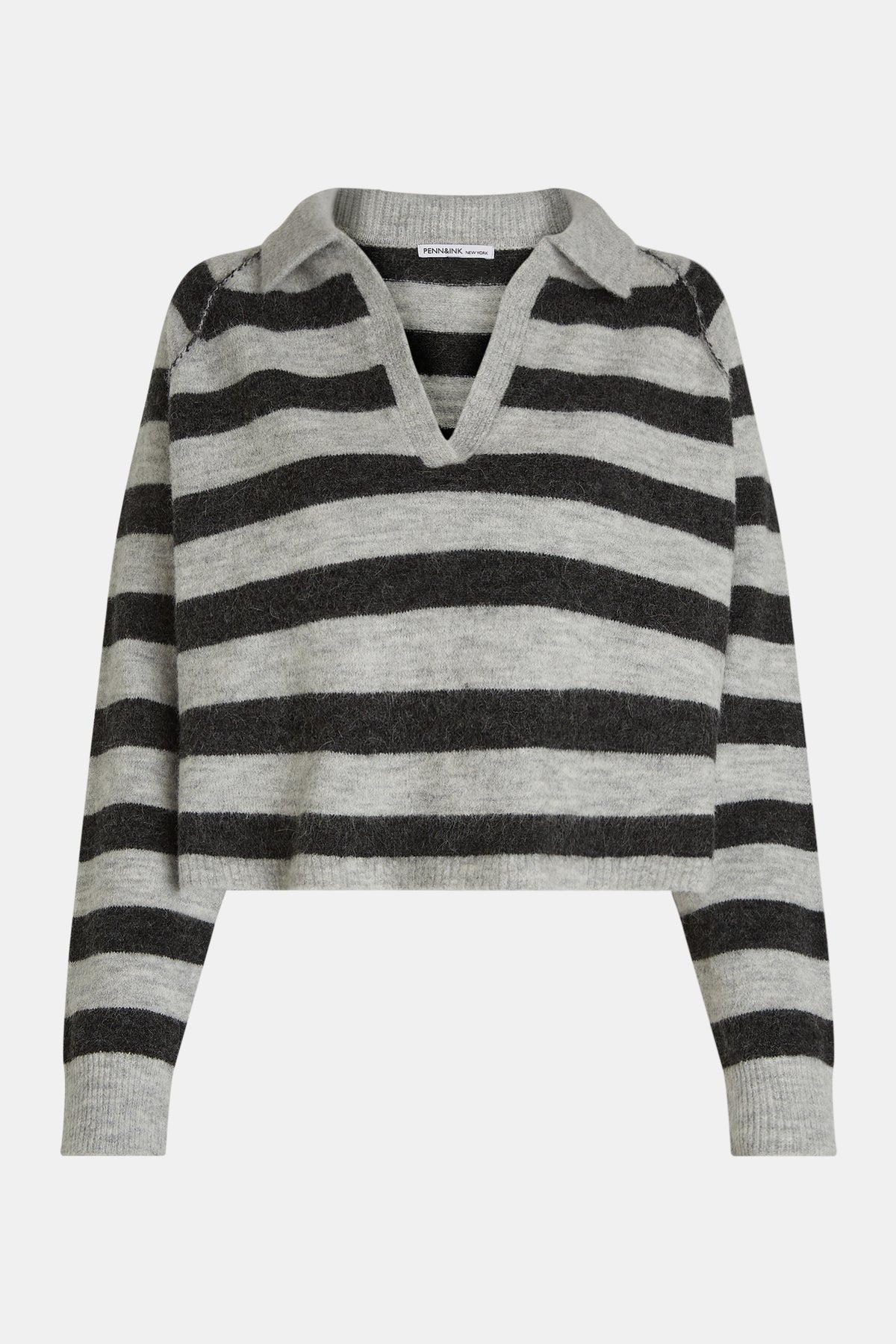 JUMPER STRIPE (W26B455LTD) GREY MELANGE - ANTRA