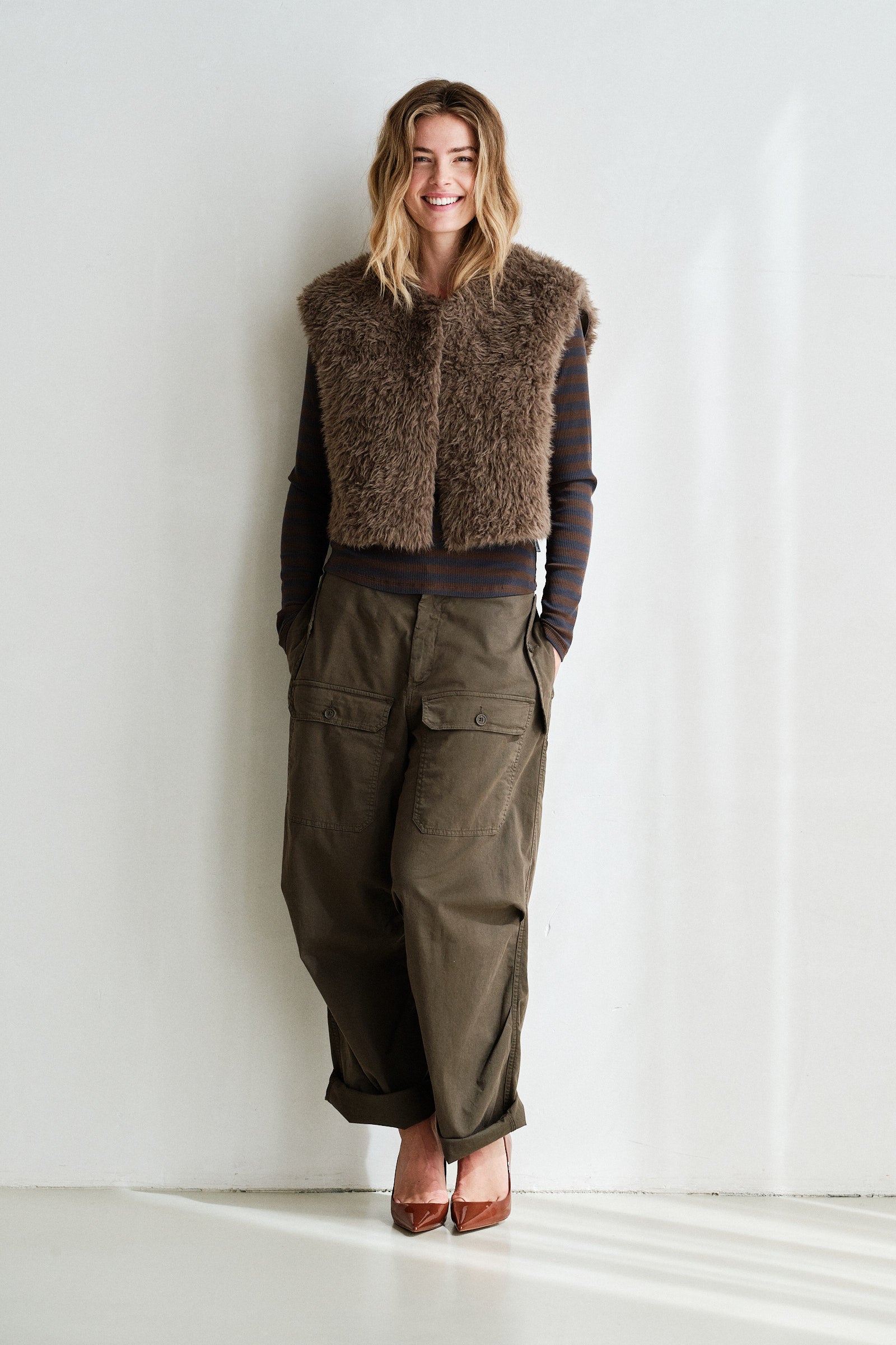 REVERSIBLE WAISTCOAT (W26C383) TABAC