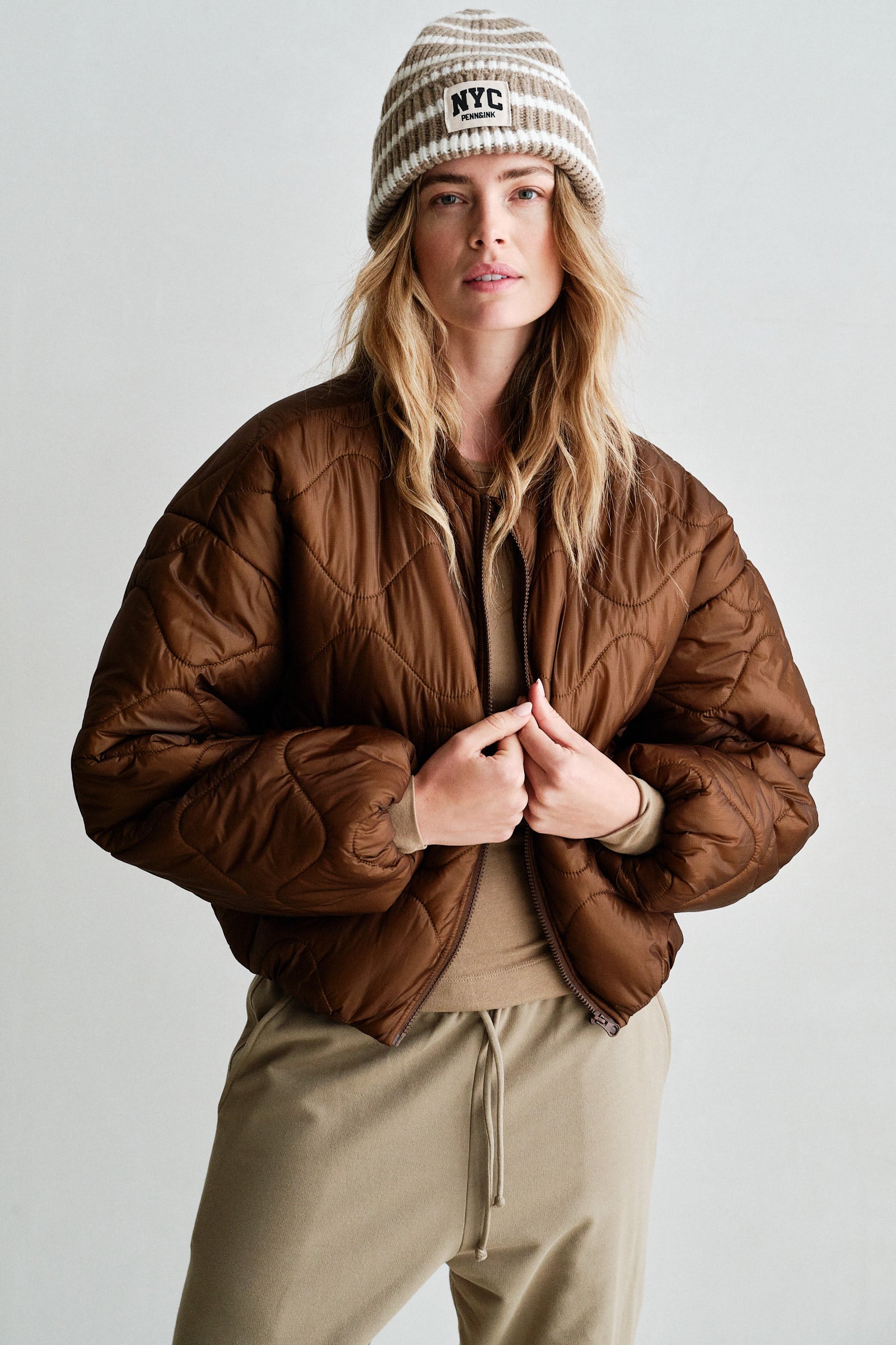 COAT (W26C387) BROWN