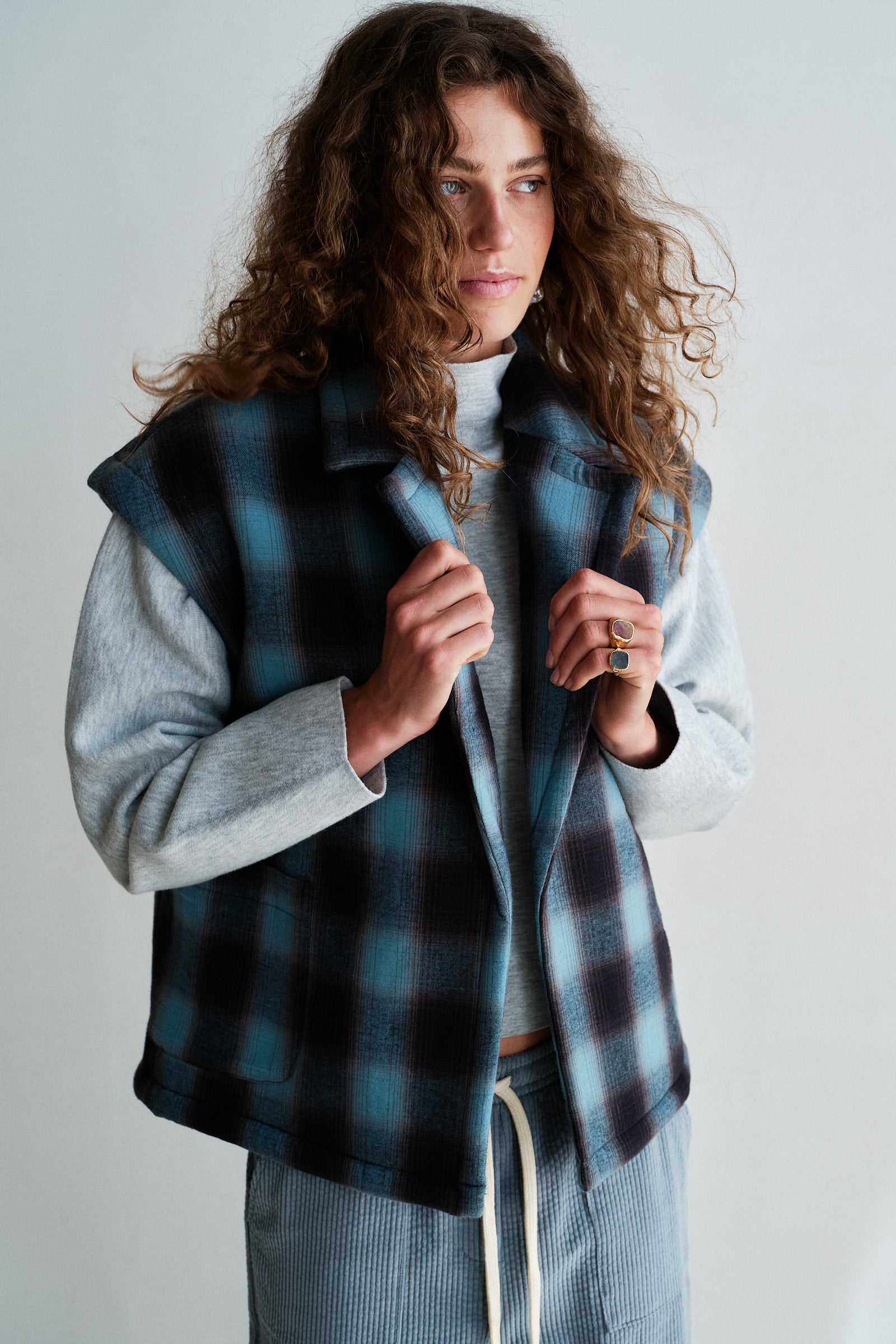 WAISTCOAT (W26C390) BLUE CHECK
