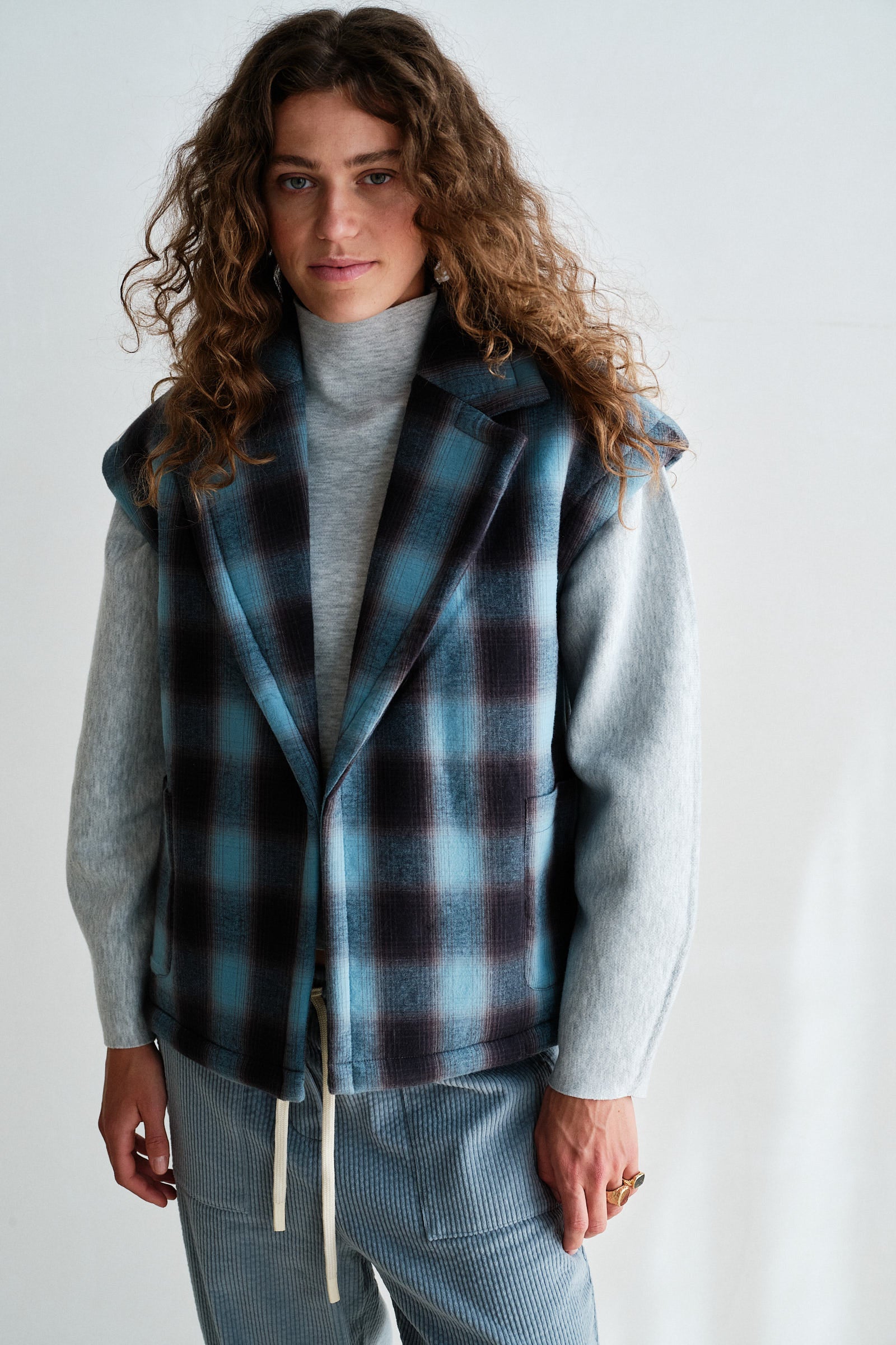 WAISTCOAT (W26C390) BLUE CHECK