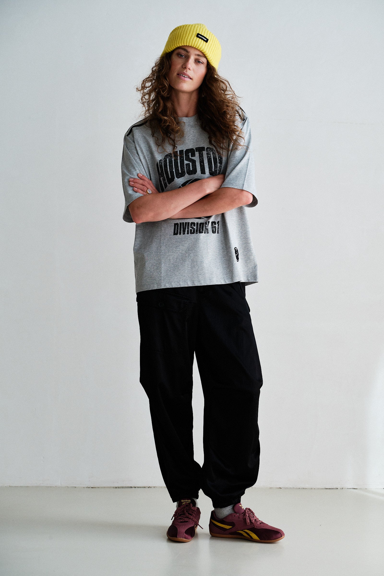 T-SHIRT (W26C408) GREY MELANGE - BLACK