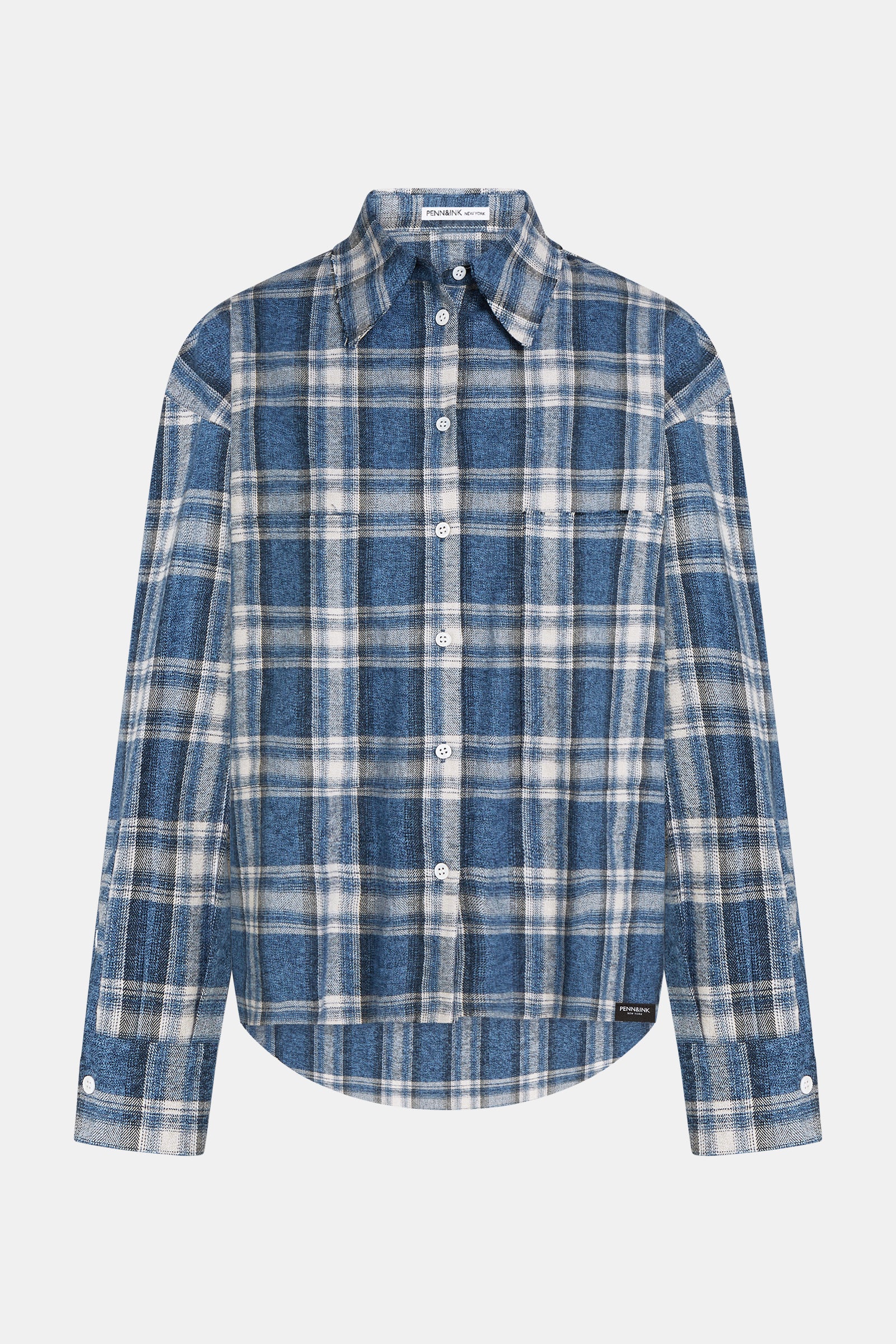BLOUSE (W26C421) BLUE CHECK