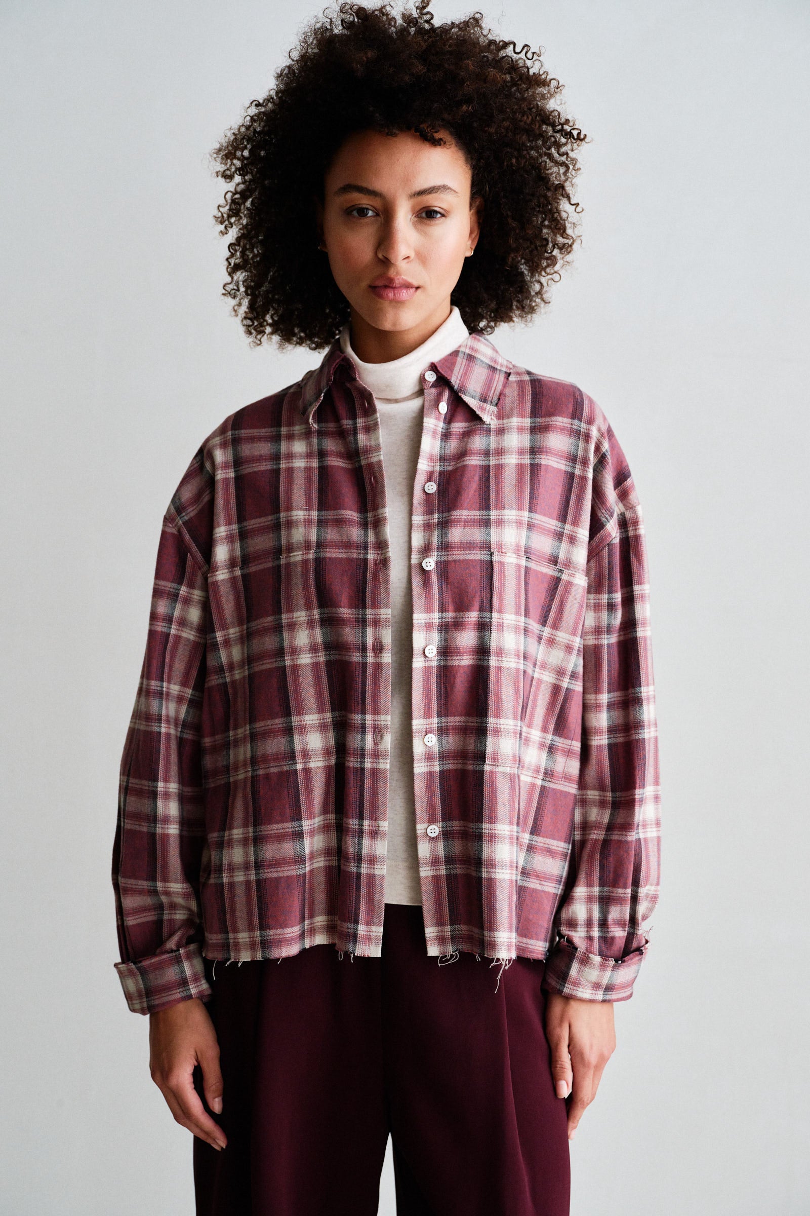 BLOUSE (W26C421) RED CHECK