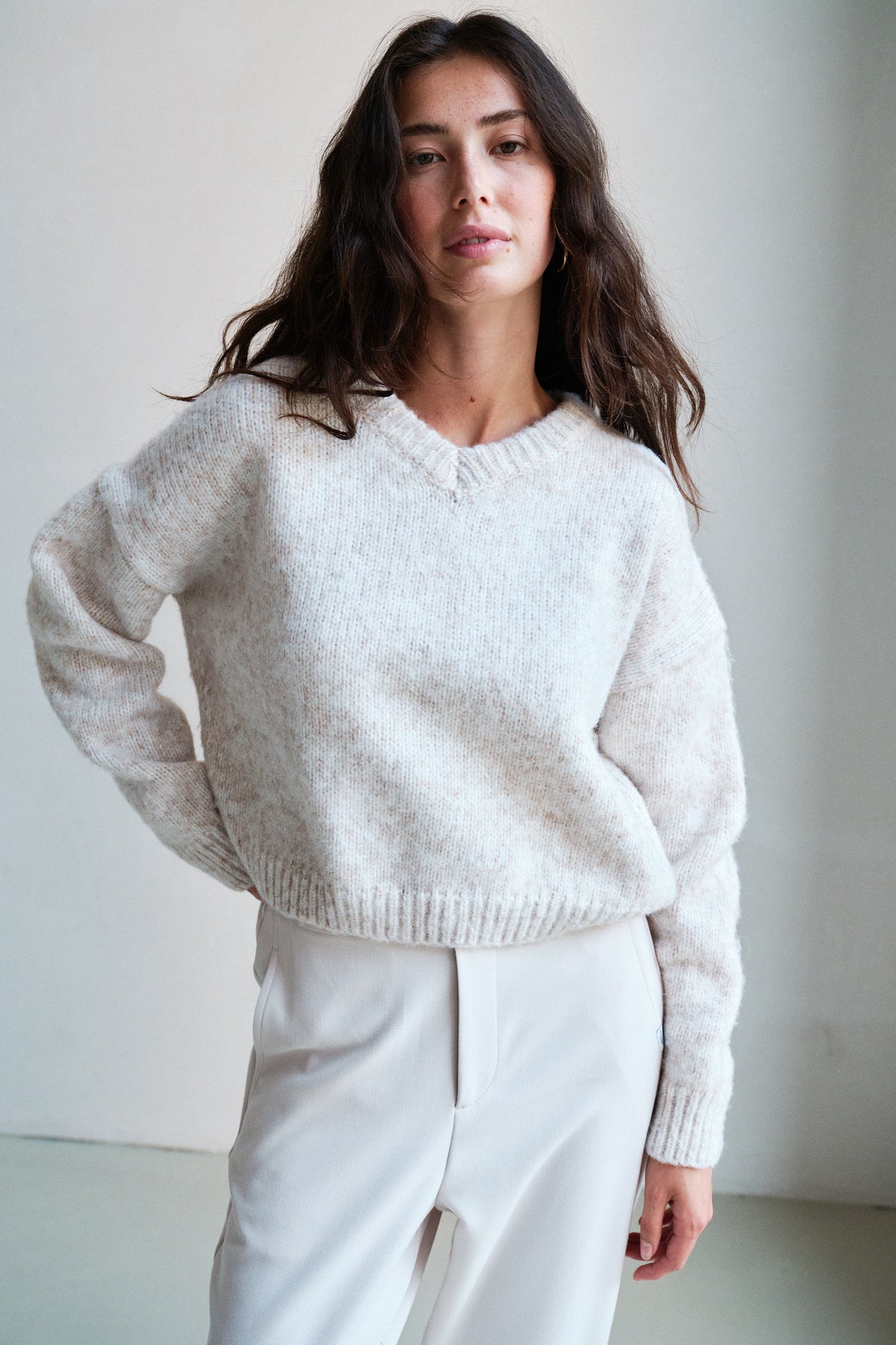 JUMPER (W26C431LTD) BEIGE MELANGE