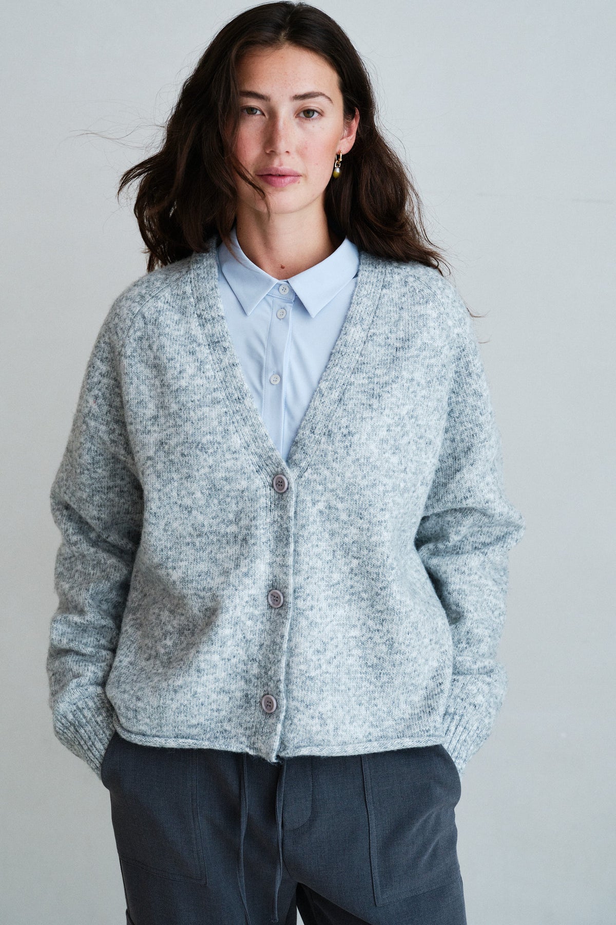 CARDIGAN (W26C432LTD) GREY MELANGE