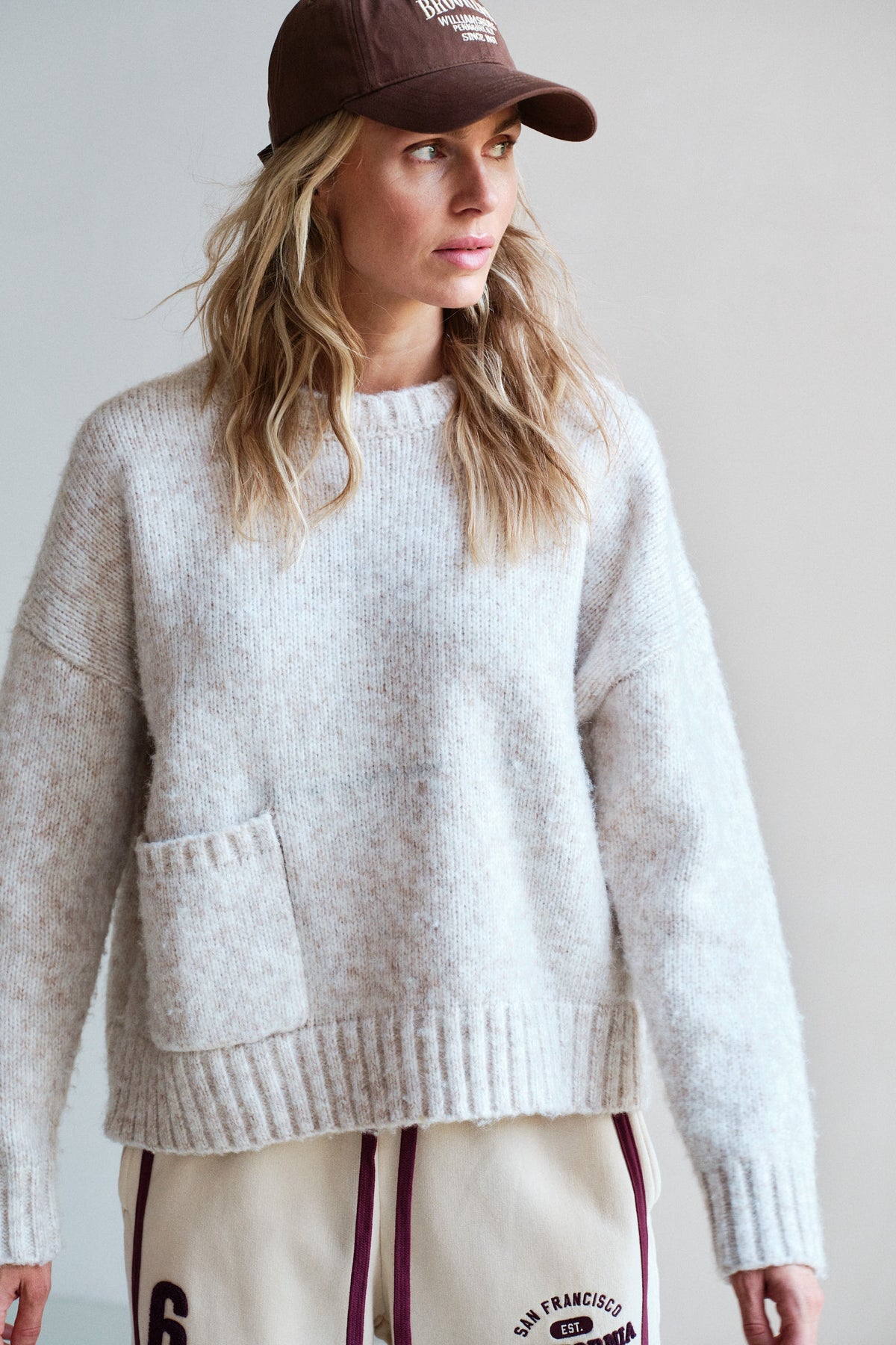 JUMPER (W26C433LTD) BEIGE MELANGE