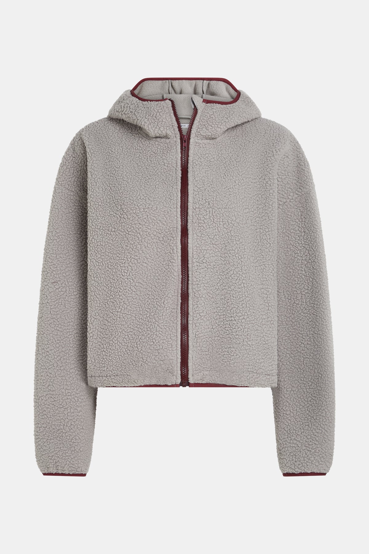 JACKET (W26C437LTD) GREY MELANGE - BURGUNDY