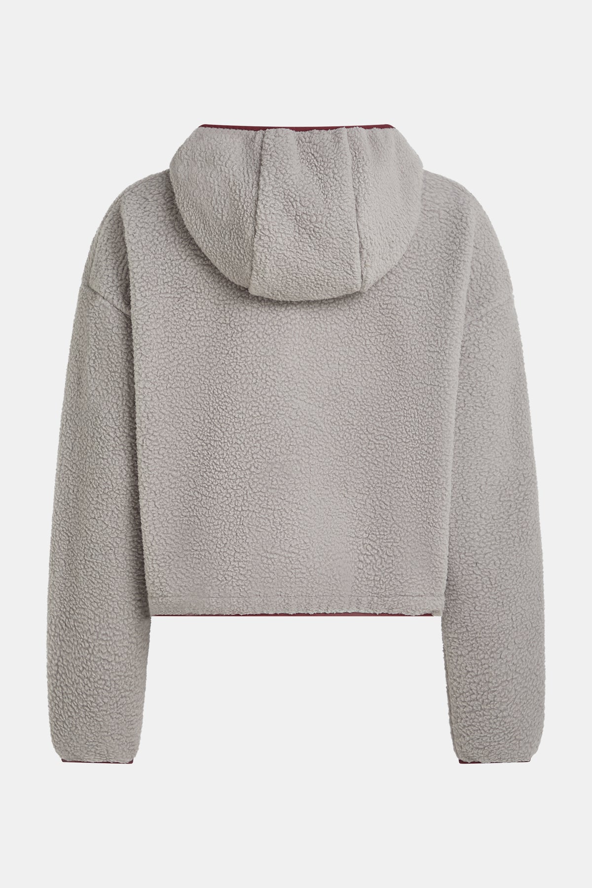 JACKET (W26C437LTD) GREY MELANGE - BURGUNDY