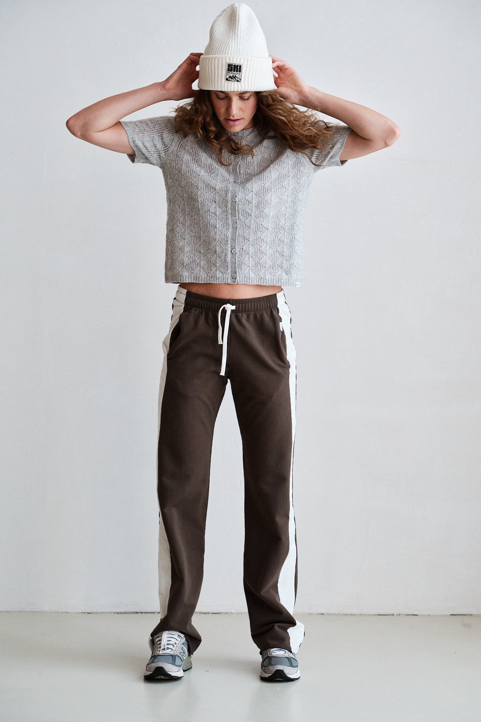 TROUSERS (W26F1921) TABAC - ECRU