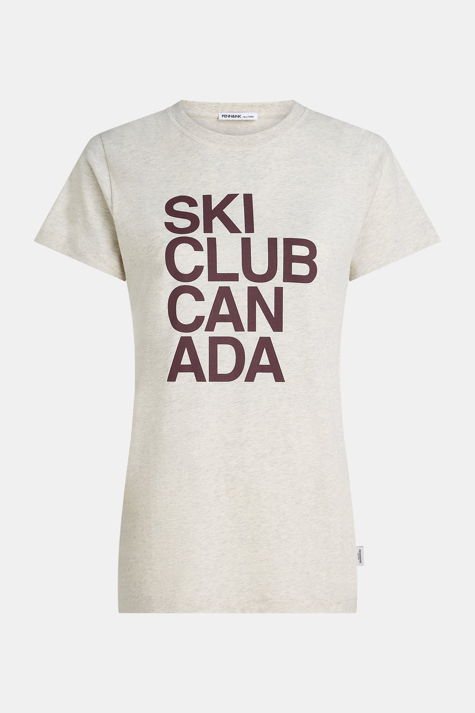 T-SHIRT (W26F1924) ECRU MELANGE - AUBERGINE