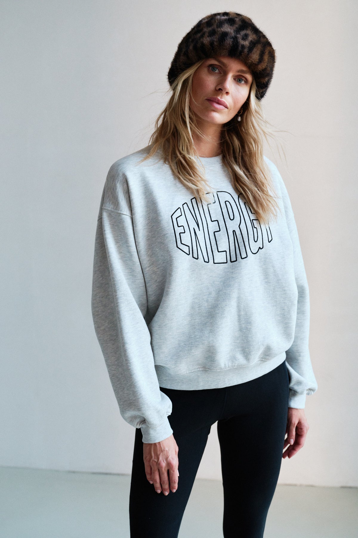 SWEATER PRINT (W26F1982LTD) LIGHT GREY MELANGE - BLACK