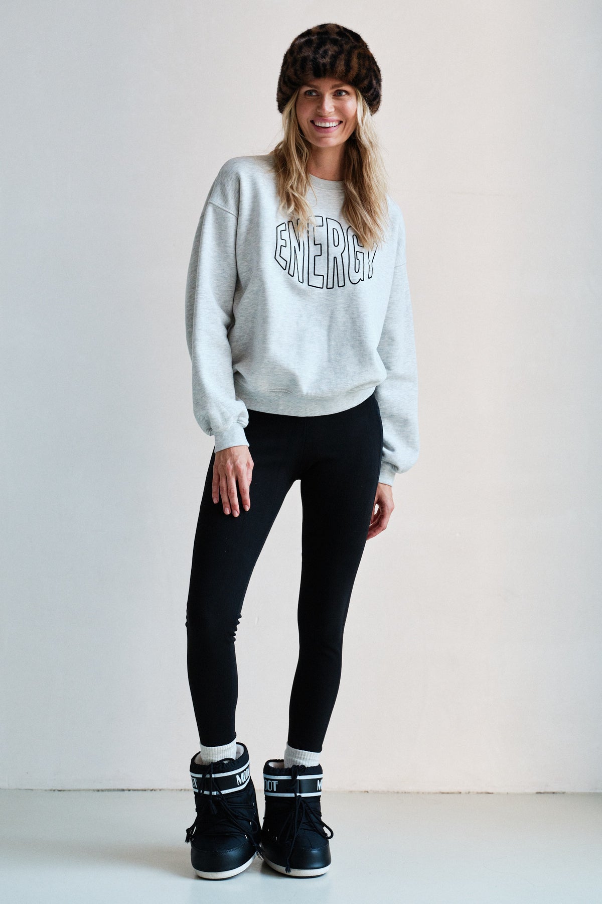 SWEATER PRINT (W26F1982LTD) LIGHT GREY MELANGE - BLACK