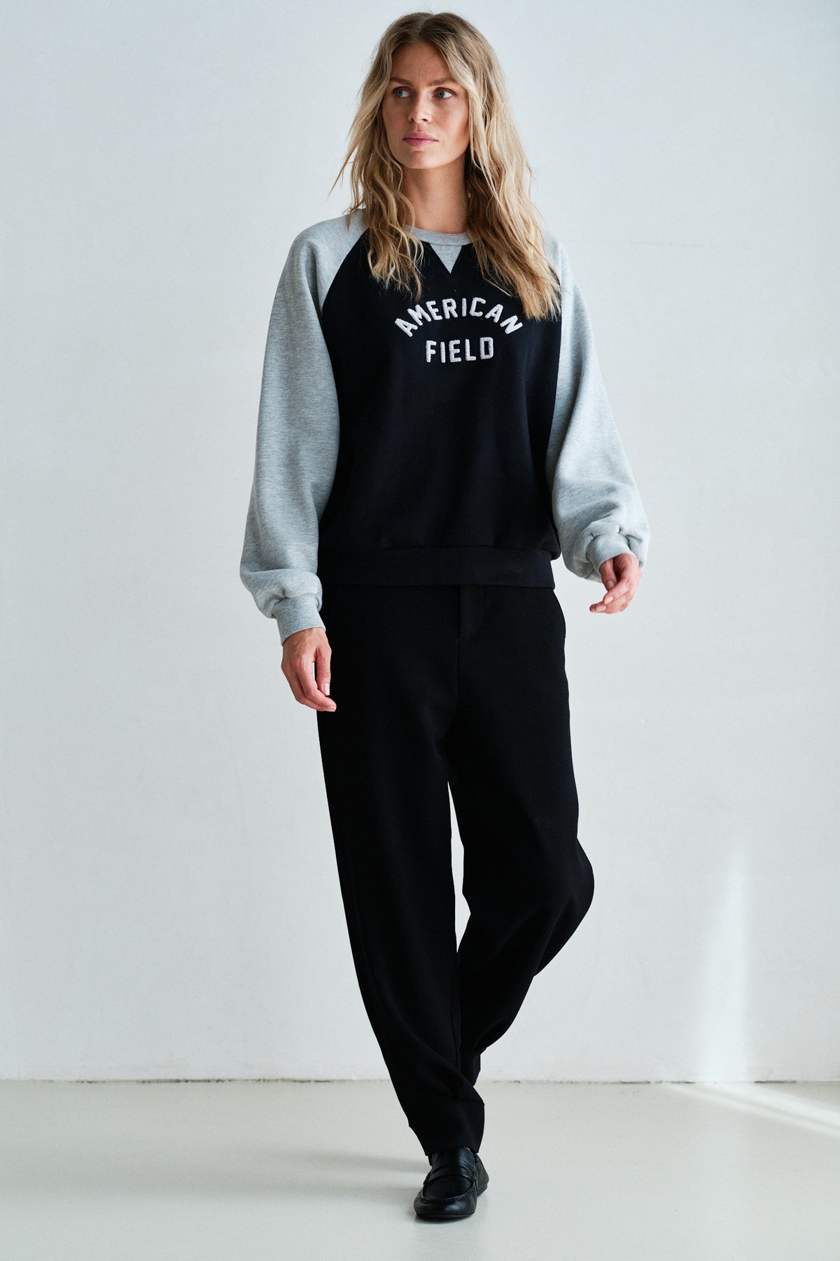 SWEATER PRINT (W26F1983LTD) BLACK - GREY MELANGE