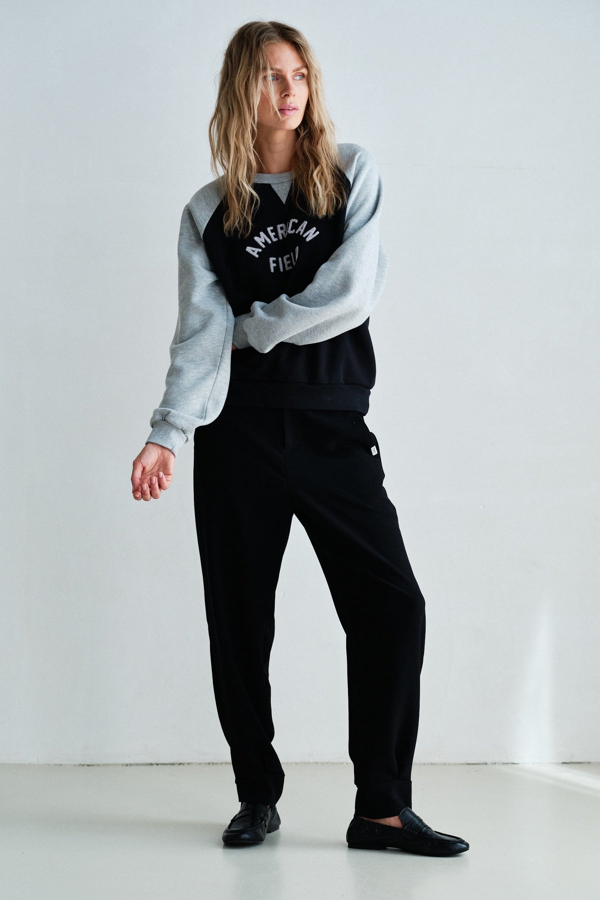 SWEATER PRINT (W26F1983LTD) BLACK - GREY MELANGE