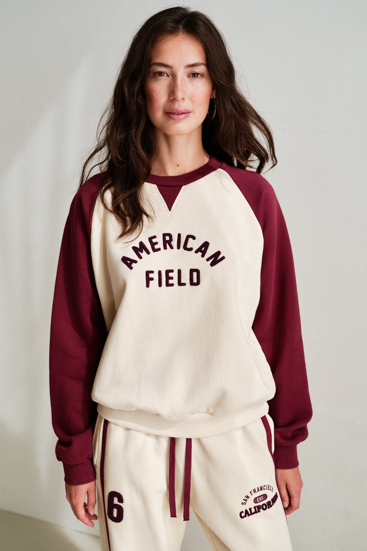 SWEATER PRINT (W26F1983LTD) OYSTER - BURGUNDY