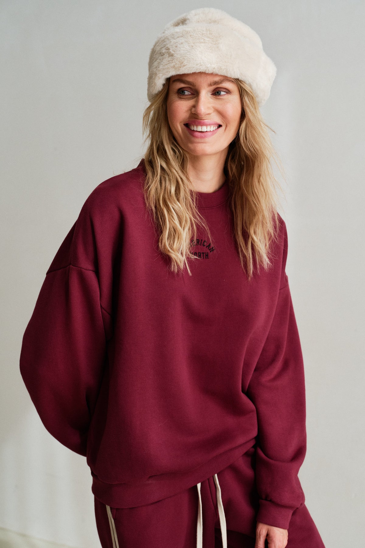 SWEATER PRINT (W26F1984LTD) BURGUNDY - BLACK