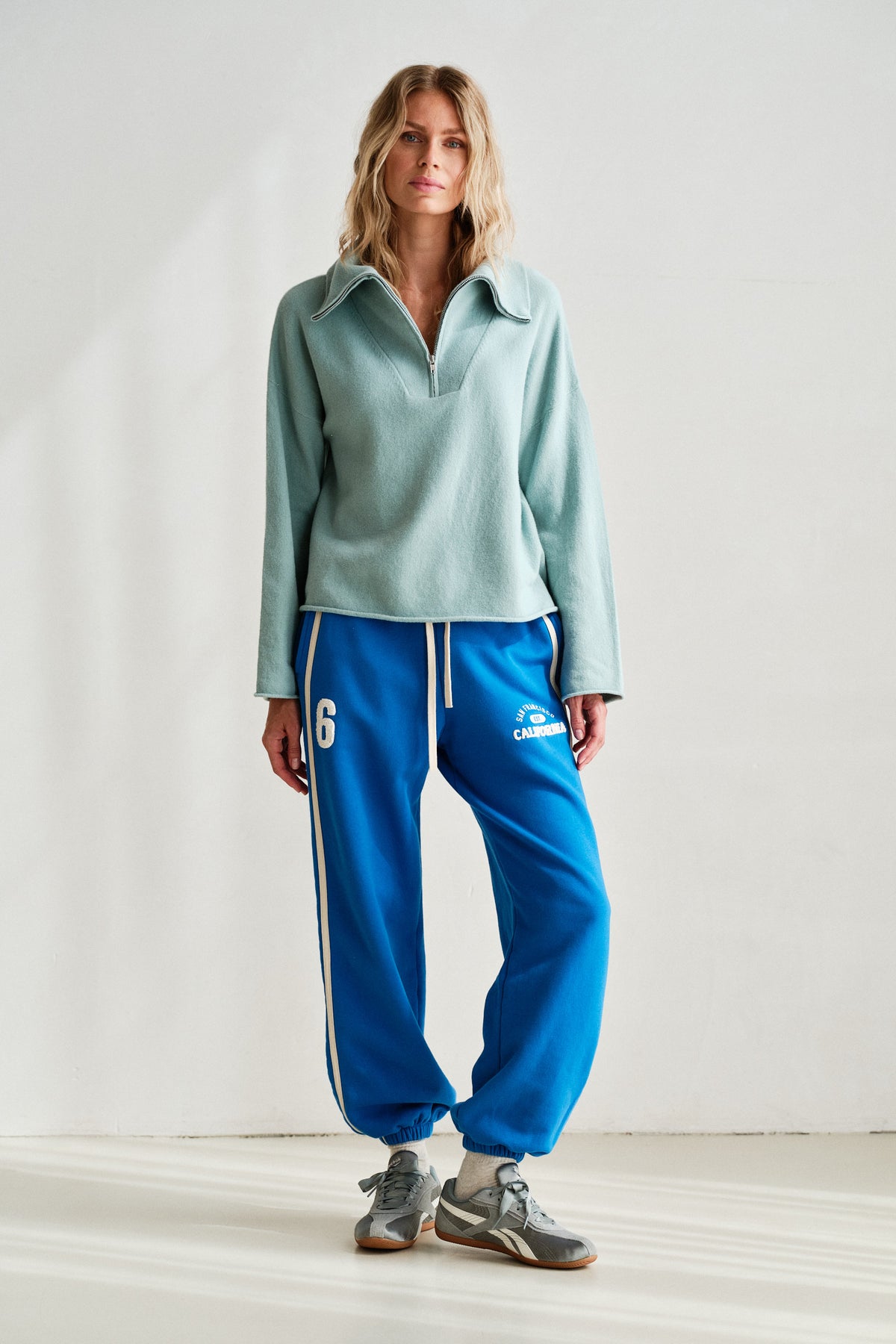 TROUSERS PRINT (W26F1991LTD) STRONG BLUE - ECRU