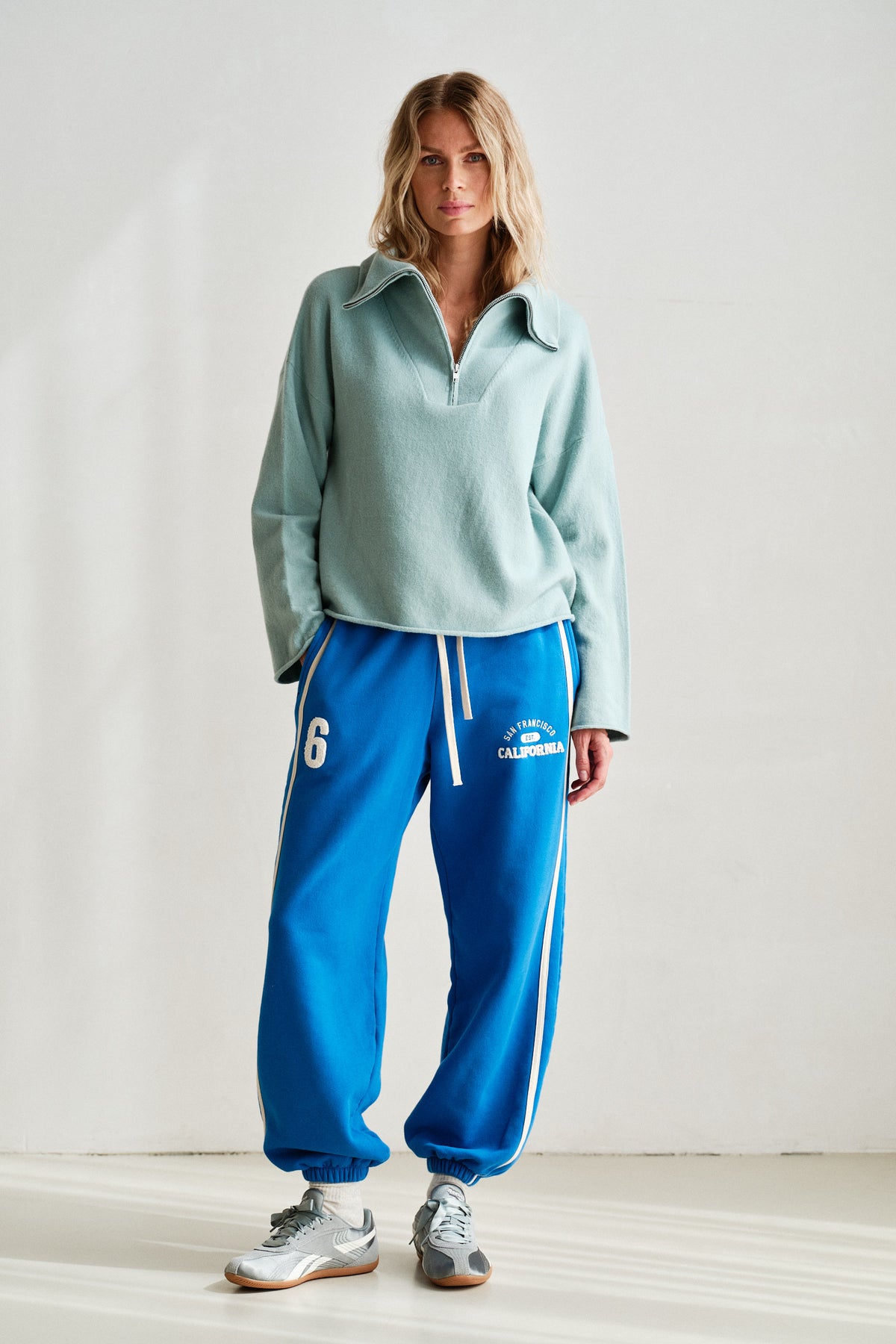TROUSERS PRINT (W26F1991LTD) STRONG BLUE - ECRU