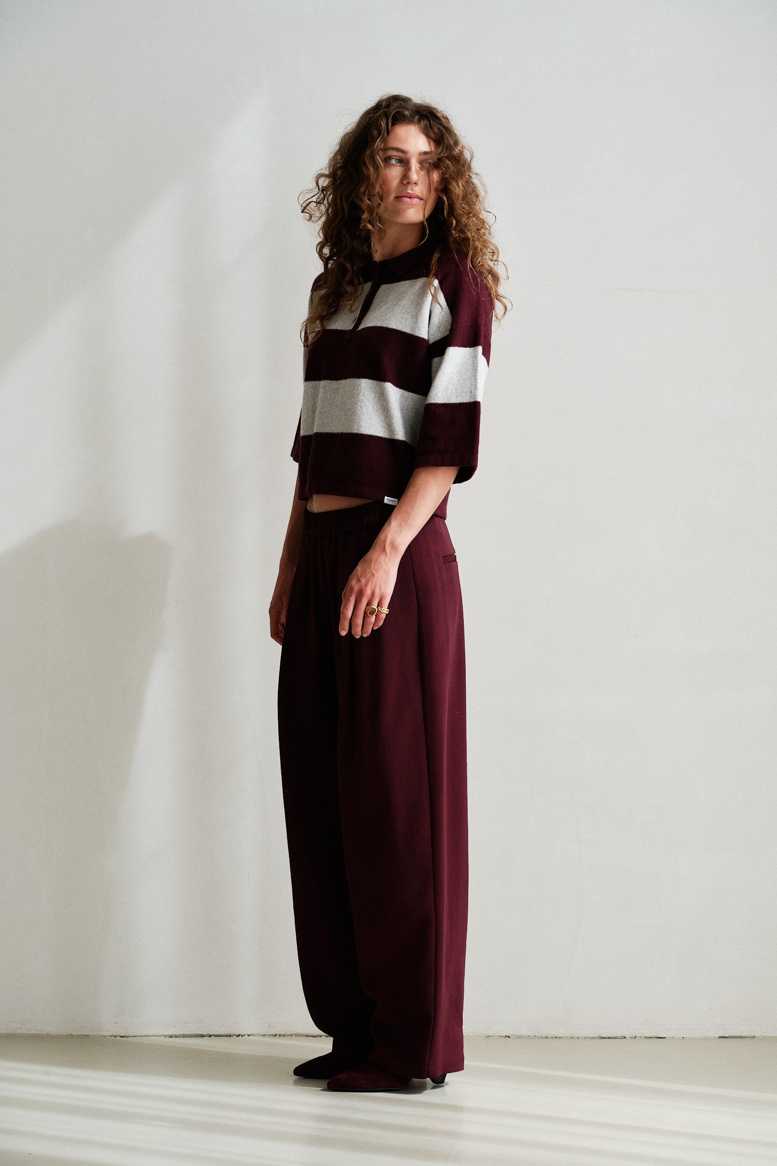 TROUSERS (W26N1760) AUBERGINE