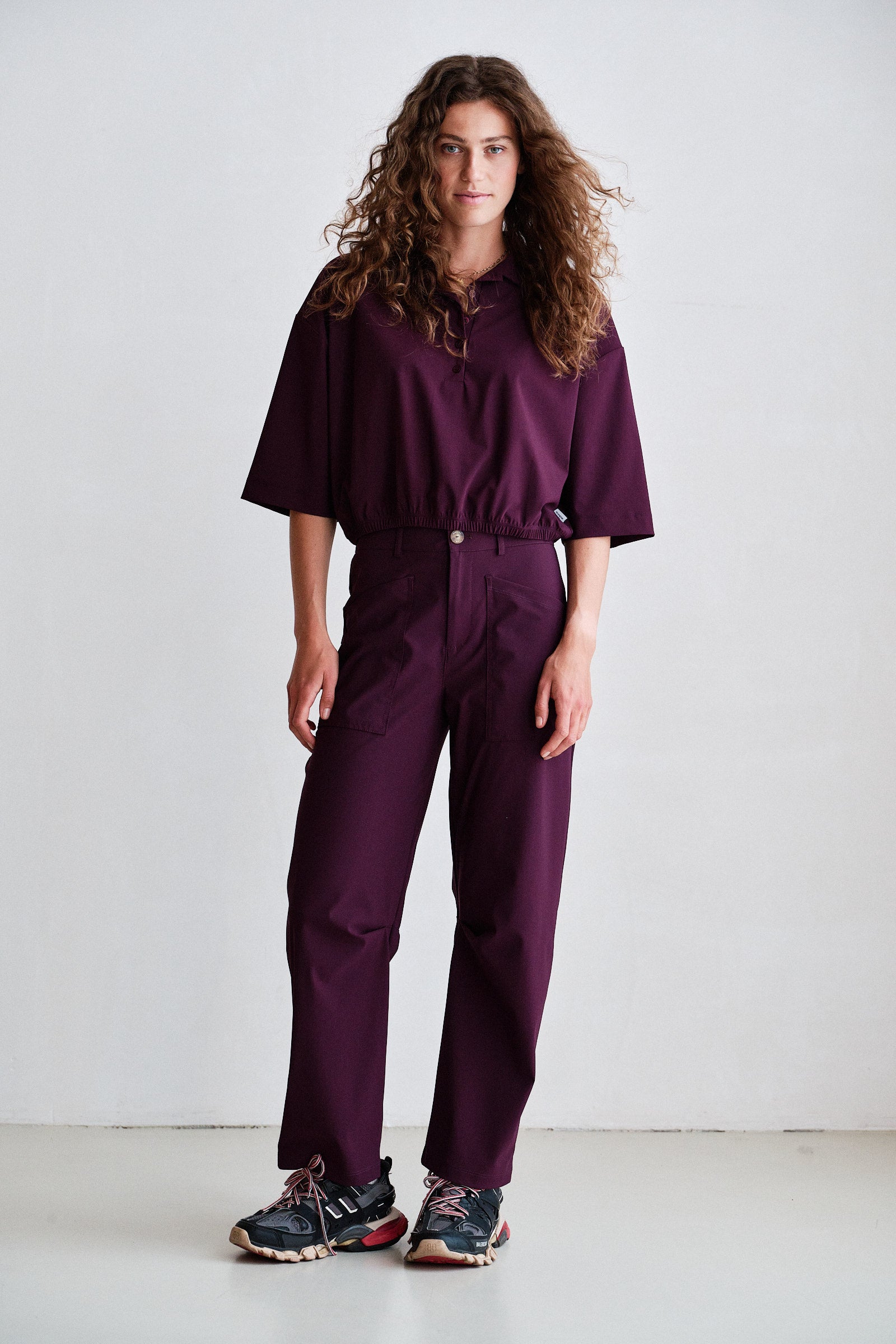 TROUSERS (W26N1774) AUBERGINE