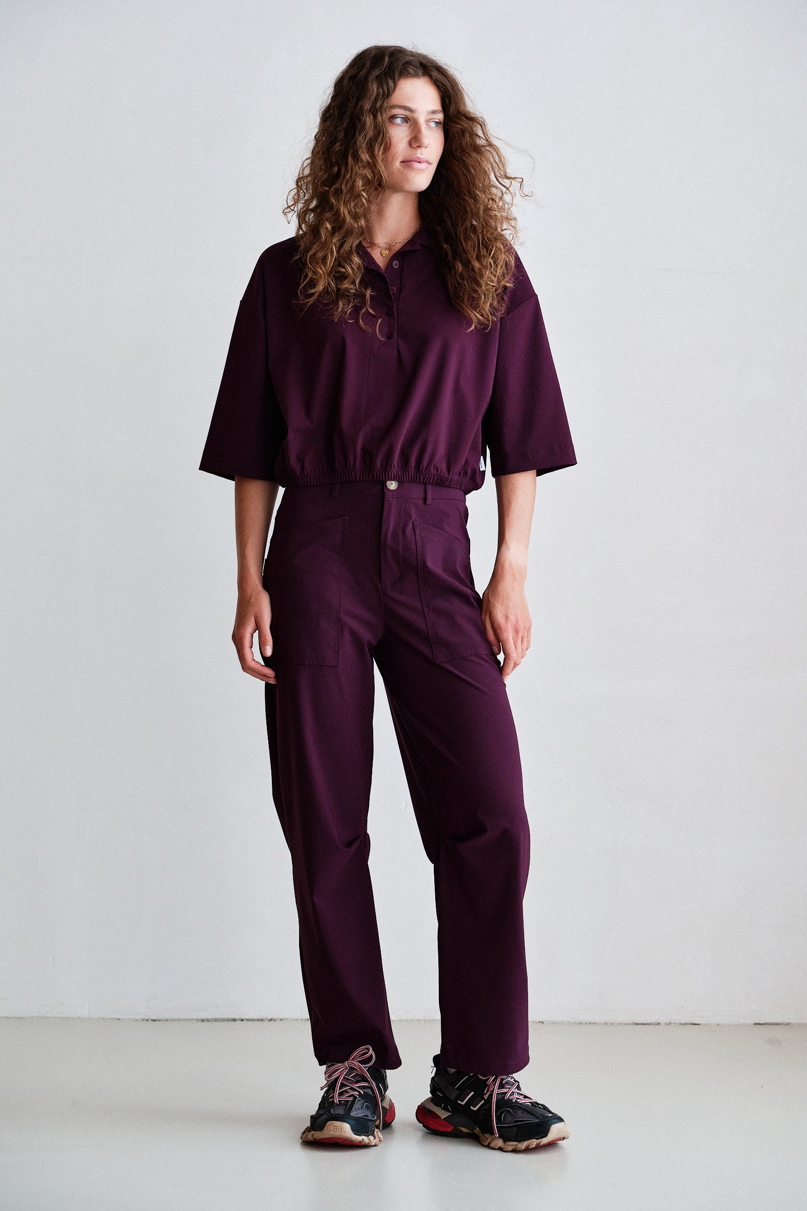 TROUSERS (W26N1774) AUBERGINE