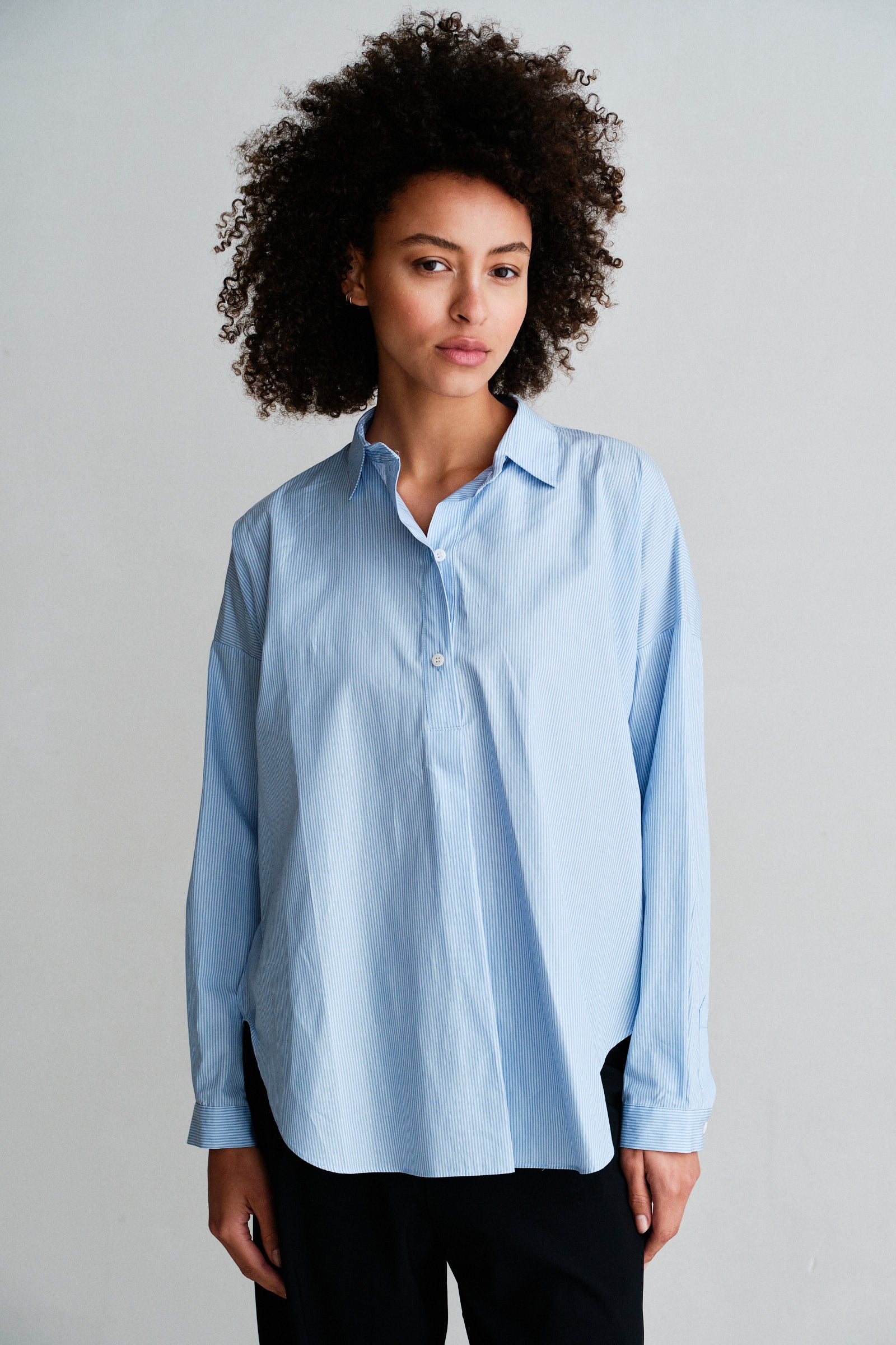 BLOUSE (W26N1810) BLUE STRIPE