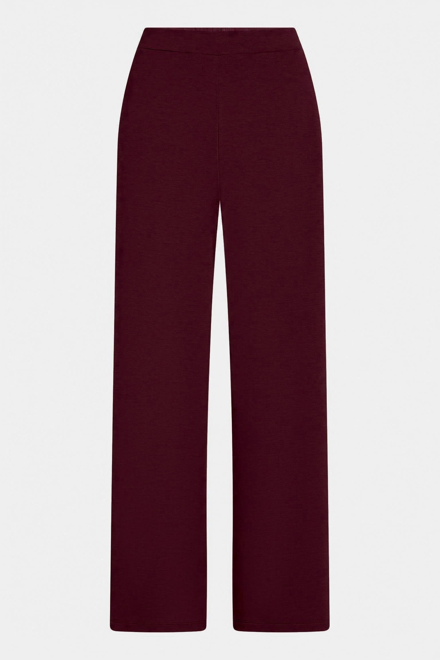 TROUSERS (W26T1307) AUBERGINE - ECRU