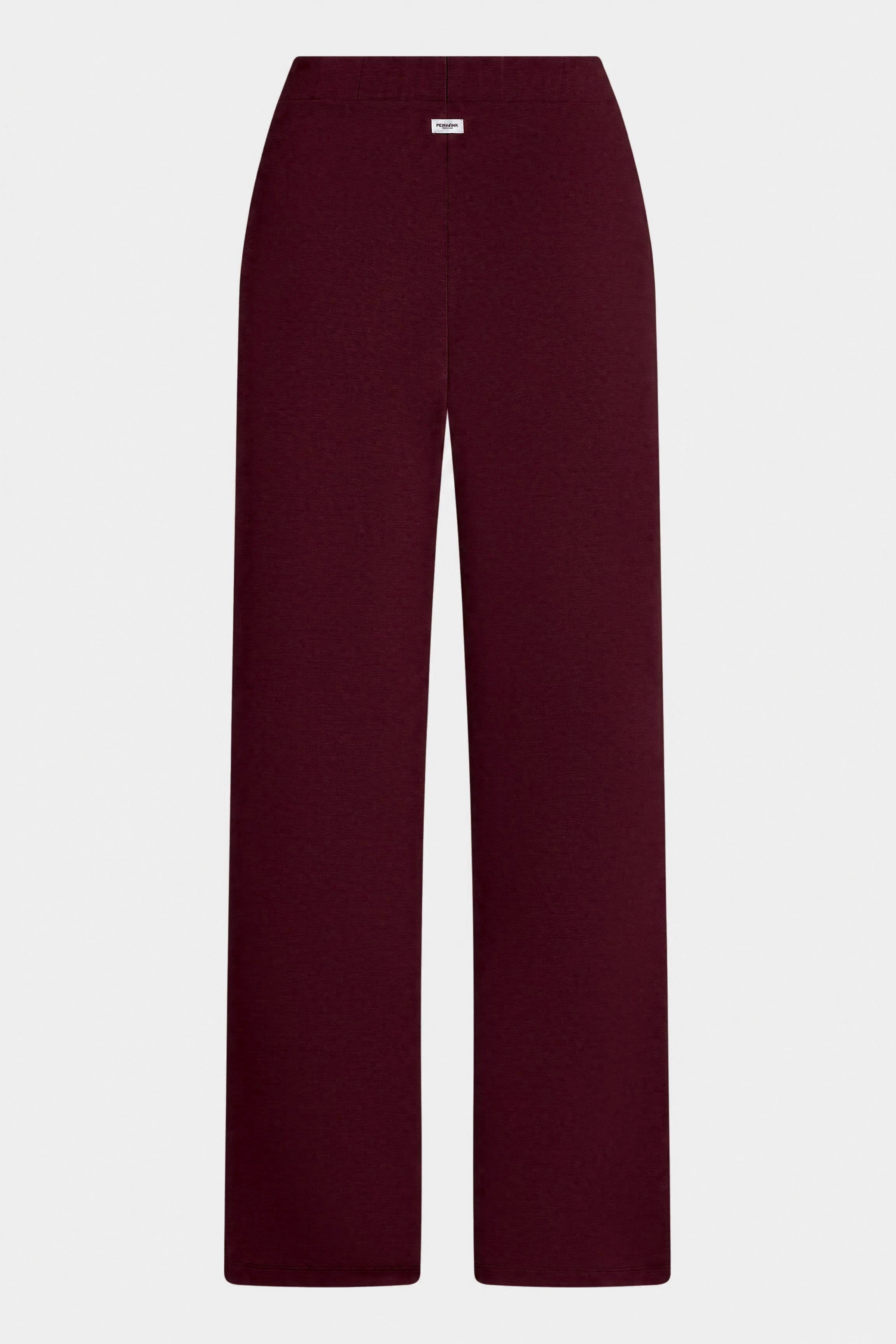 TROUSERS (W26T1307) AUBERGINE - ECRU