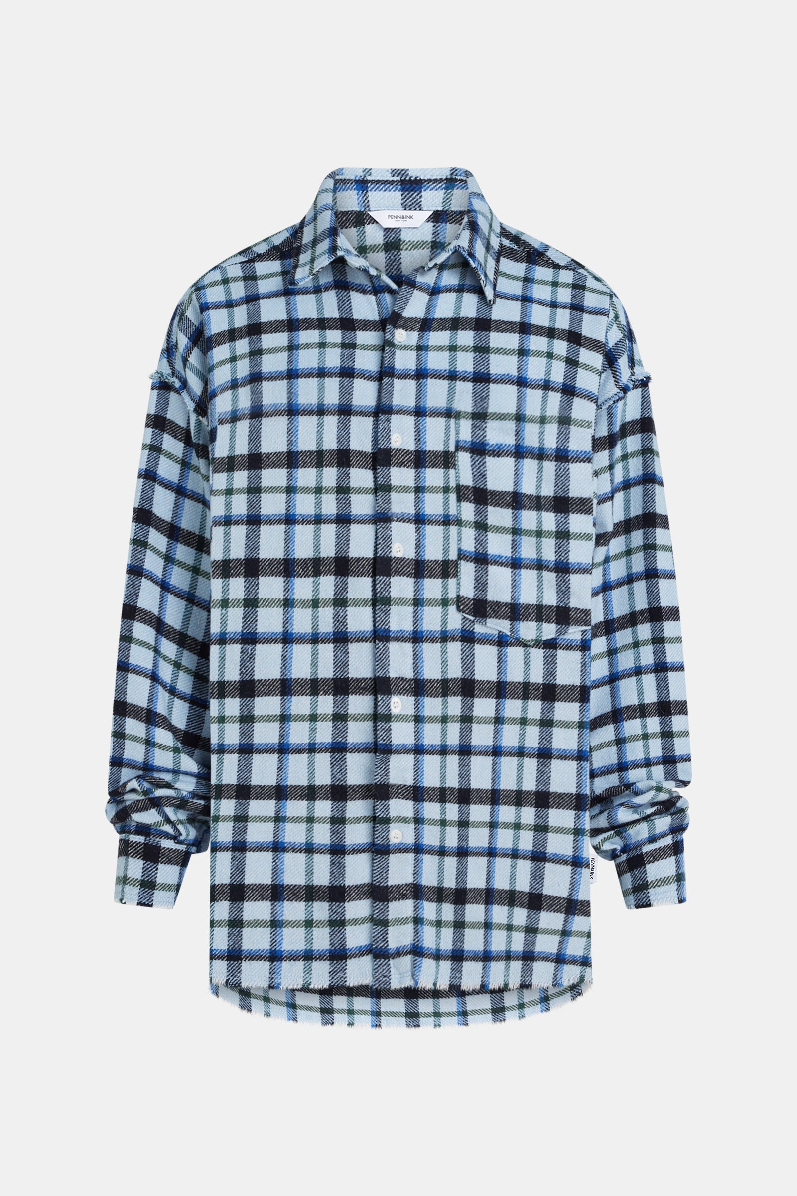 BLOUSE (W26Z915) BLUE CHECK