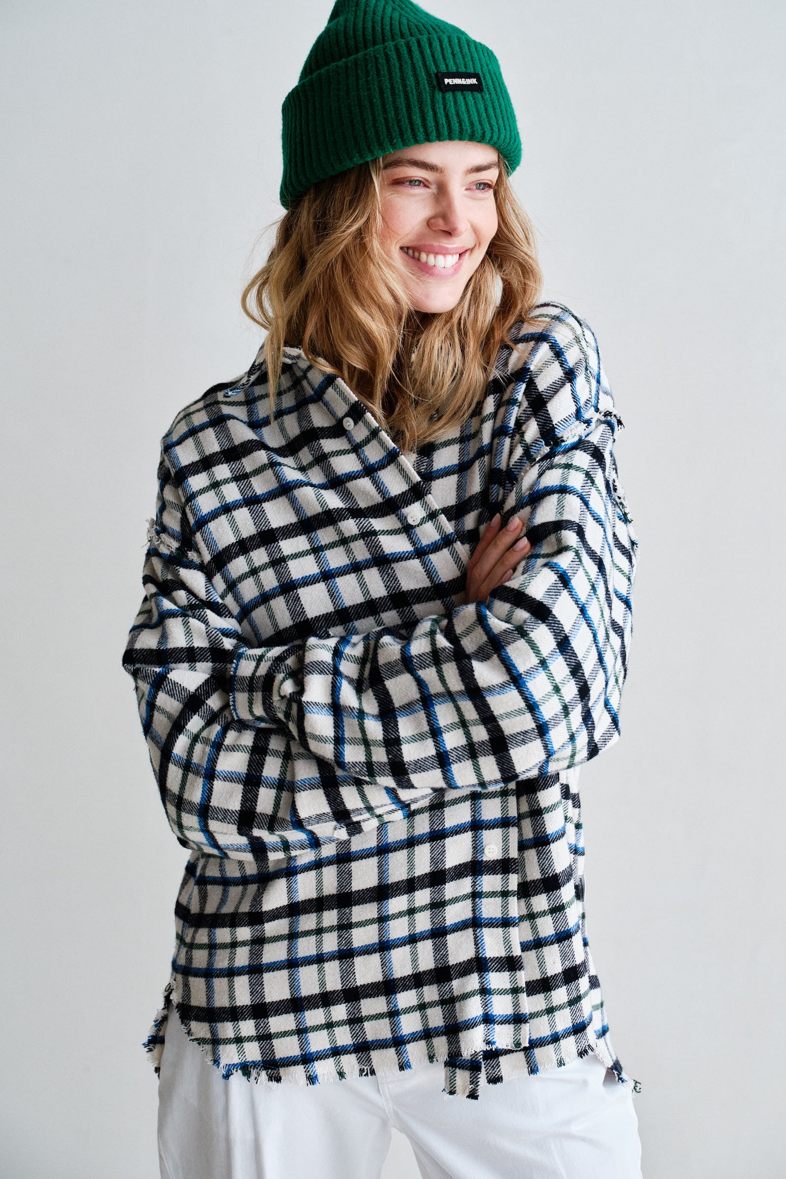 BLOUSE (W26Z915) WHITE CHECK