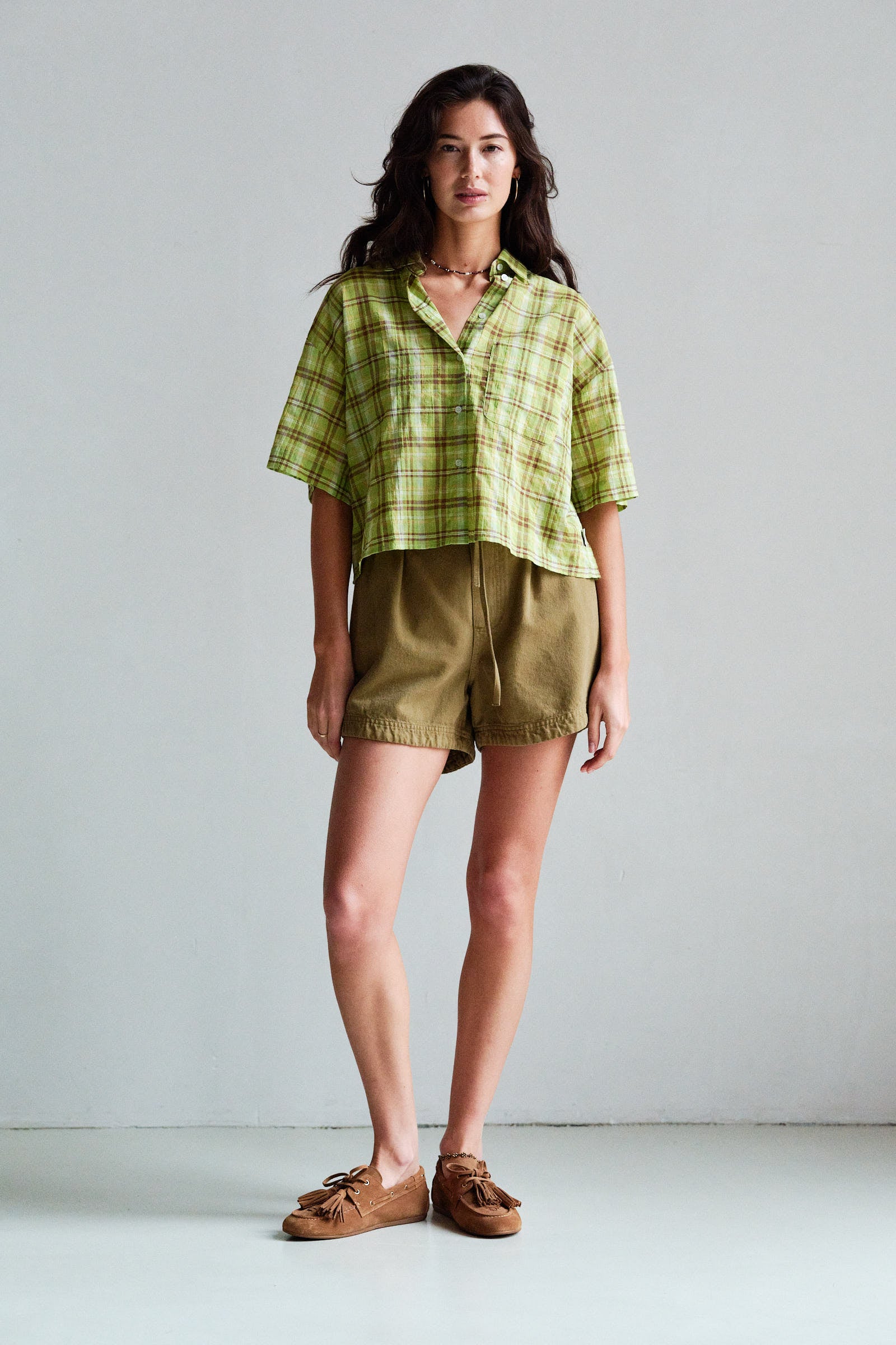BLOUSE (S26F1895LTD) SUNNY LIME CHECK