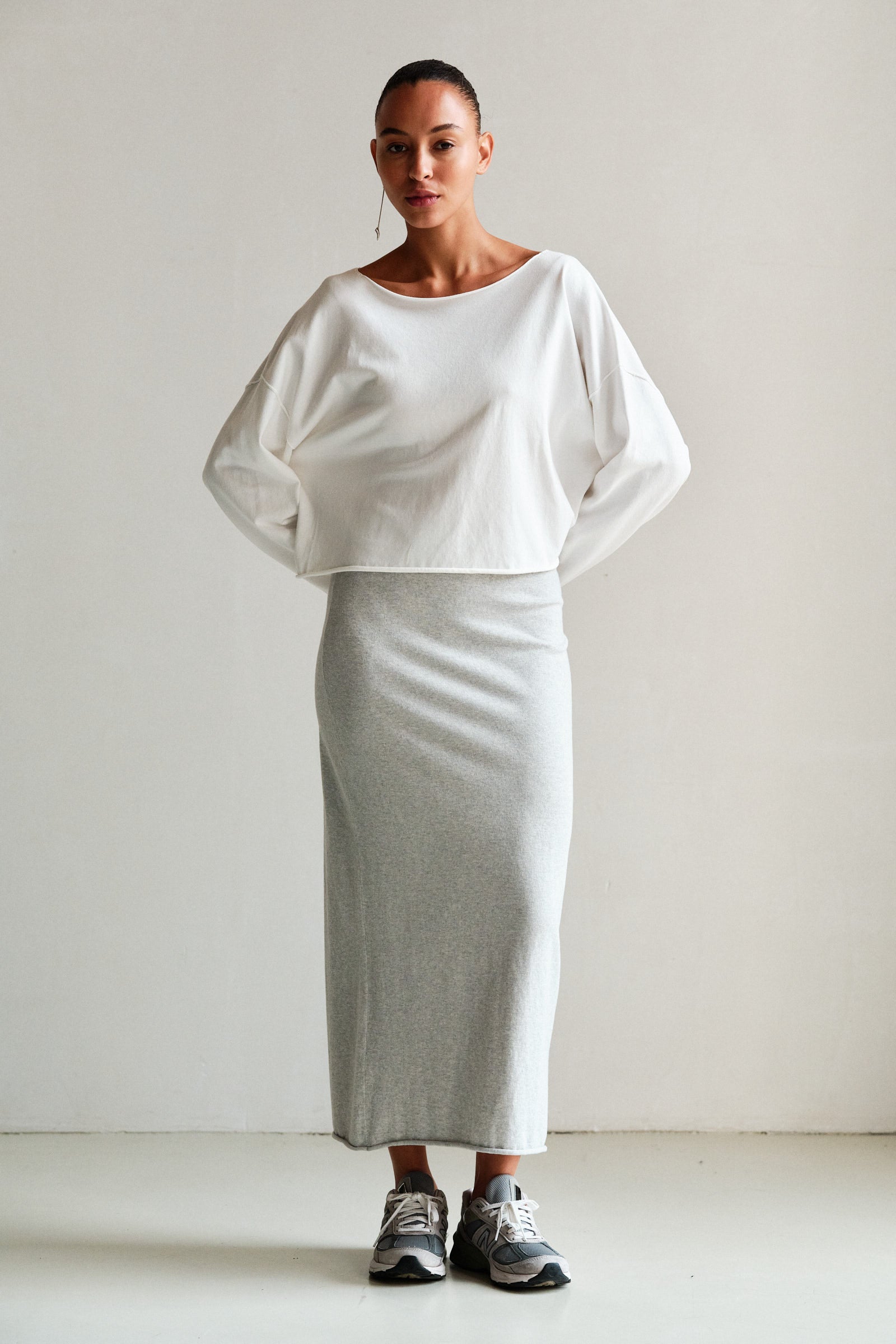 SKIRT (S26B412LTD) GREY MELANGE