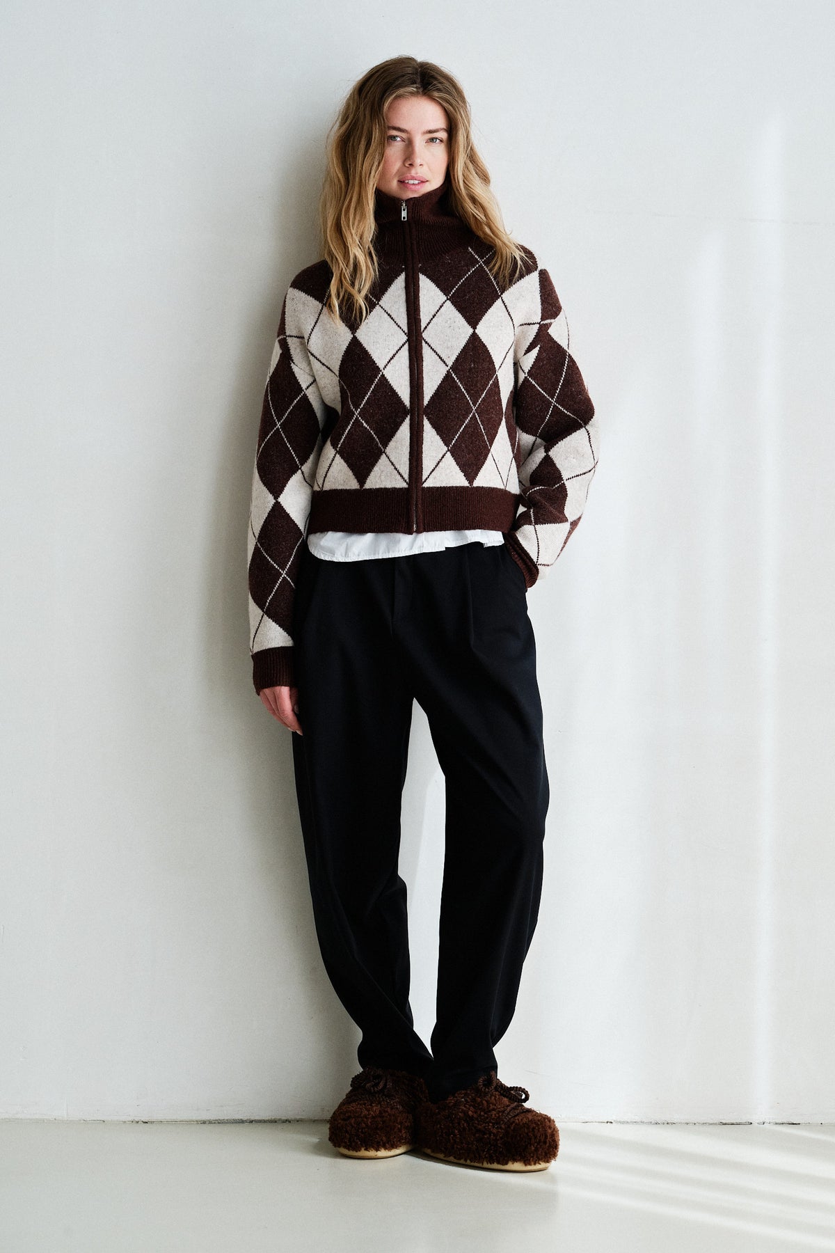 CARDIGAN (W26C398) BROWN - ECRU
