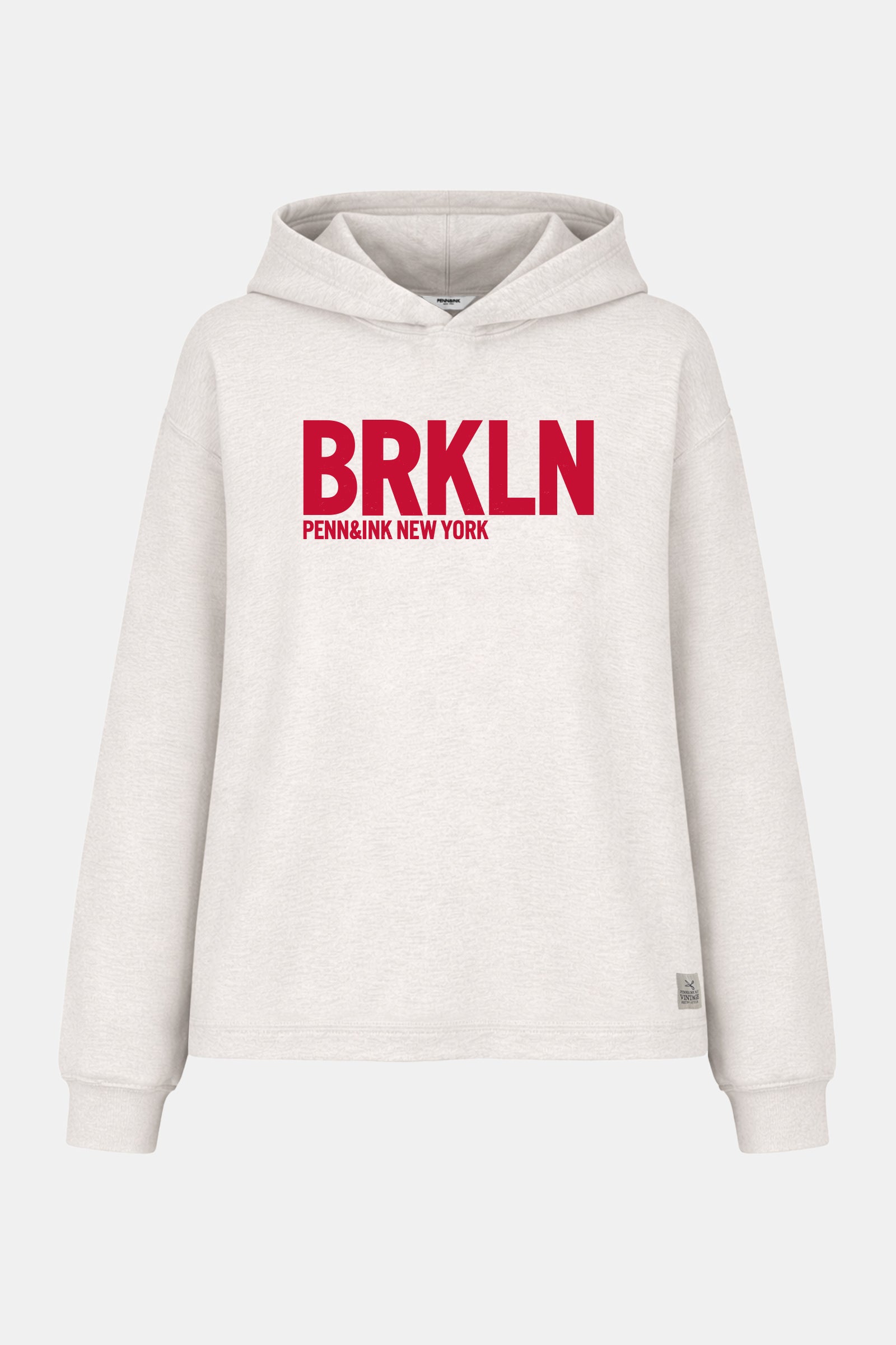 HOODIE PRINT (DAKOTA) ECRU MELANGE - TOMATO