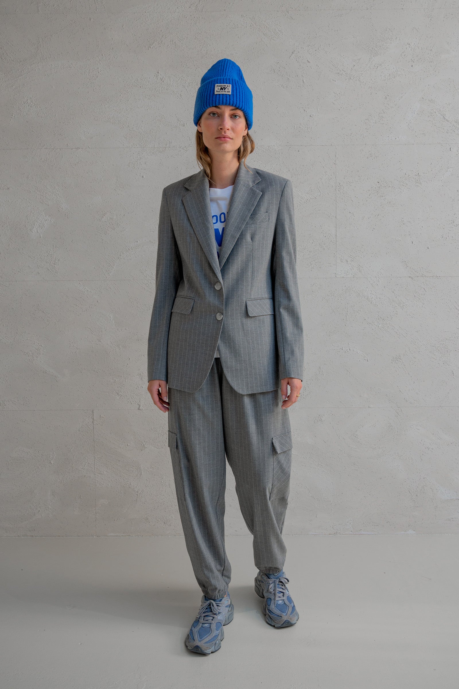 TROUSERS STRIPE (W25N1624) GREY MELANGE