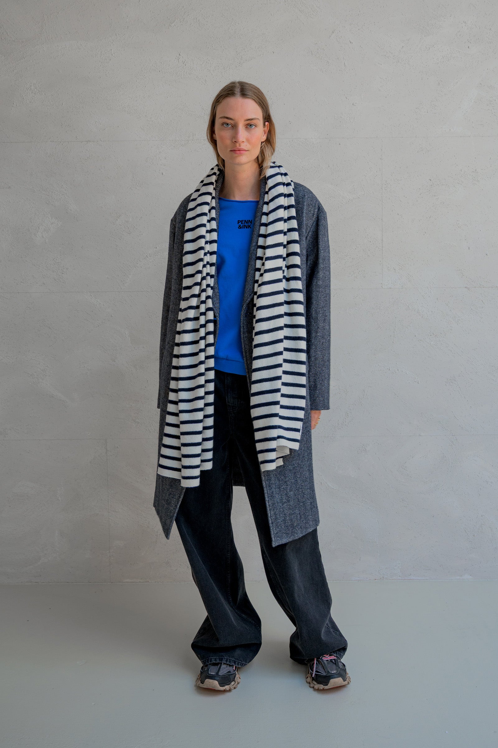 COAT (W25N1647) NAVY MELANGE