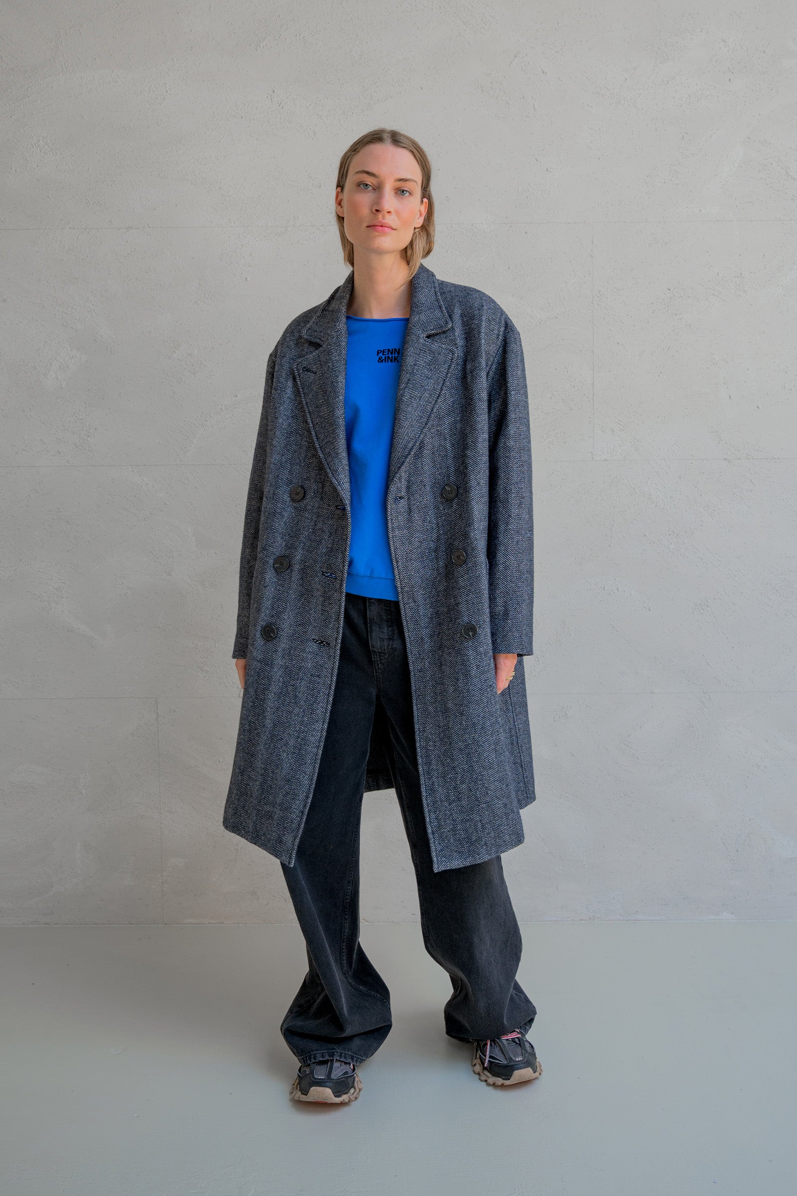 COAT (W25N1647) NAVY MELANGE