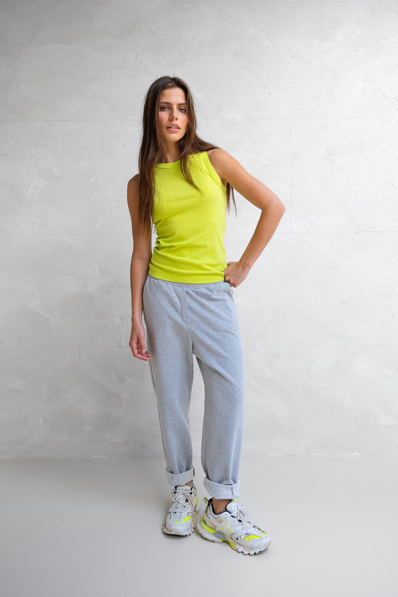 TROUSERS (W25F1717) GREY MELANGE