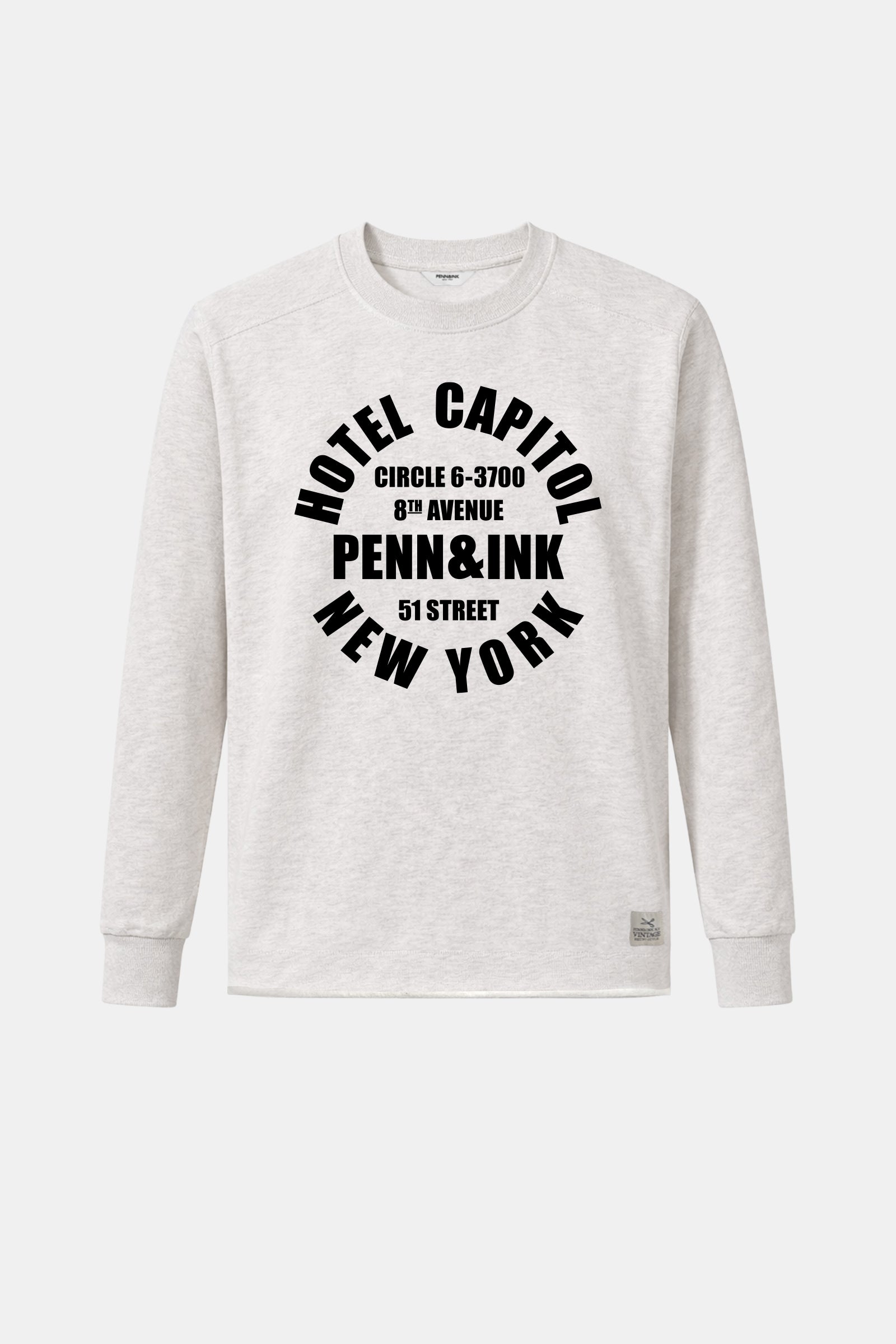 SWEATER PRINT (MICKY) ECRU MELANGE - NAVY