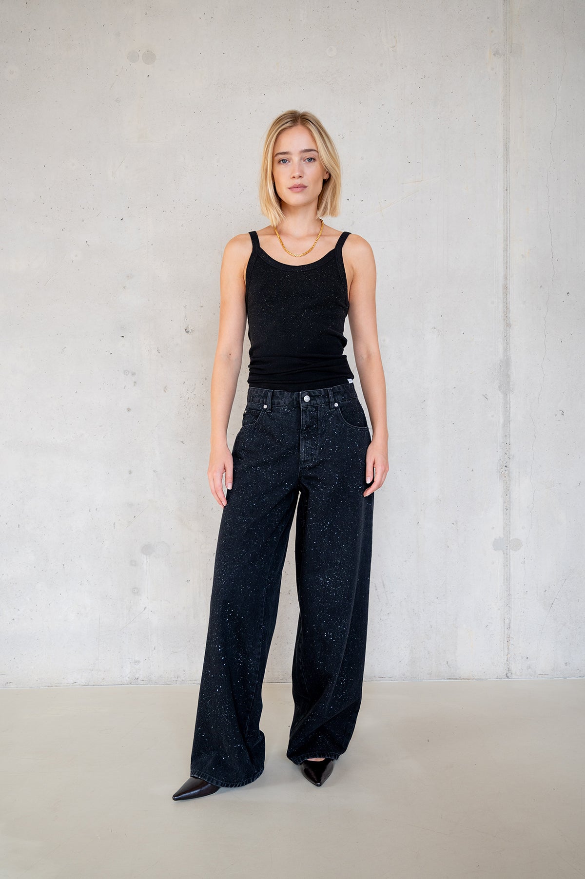 TROUSERS GLITTER (W25Z816LTD) BLACK JEANS