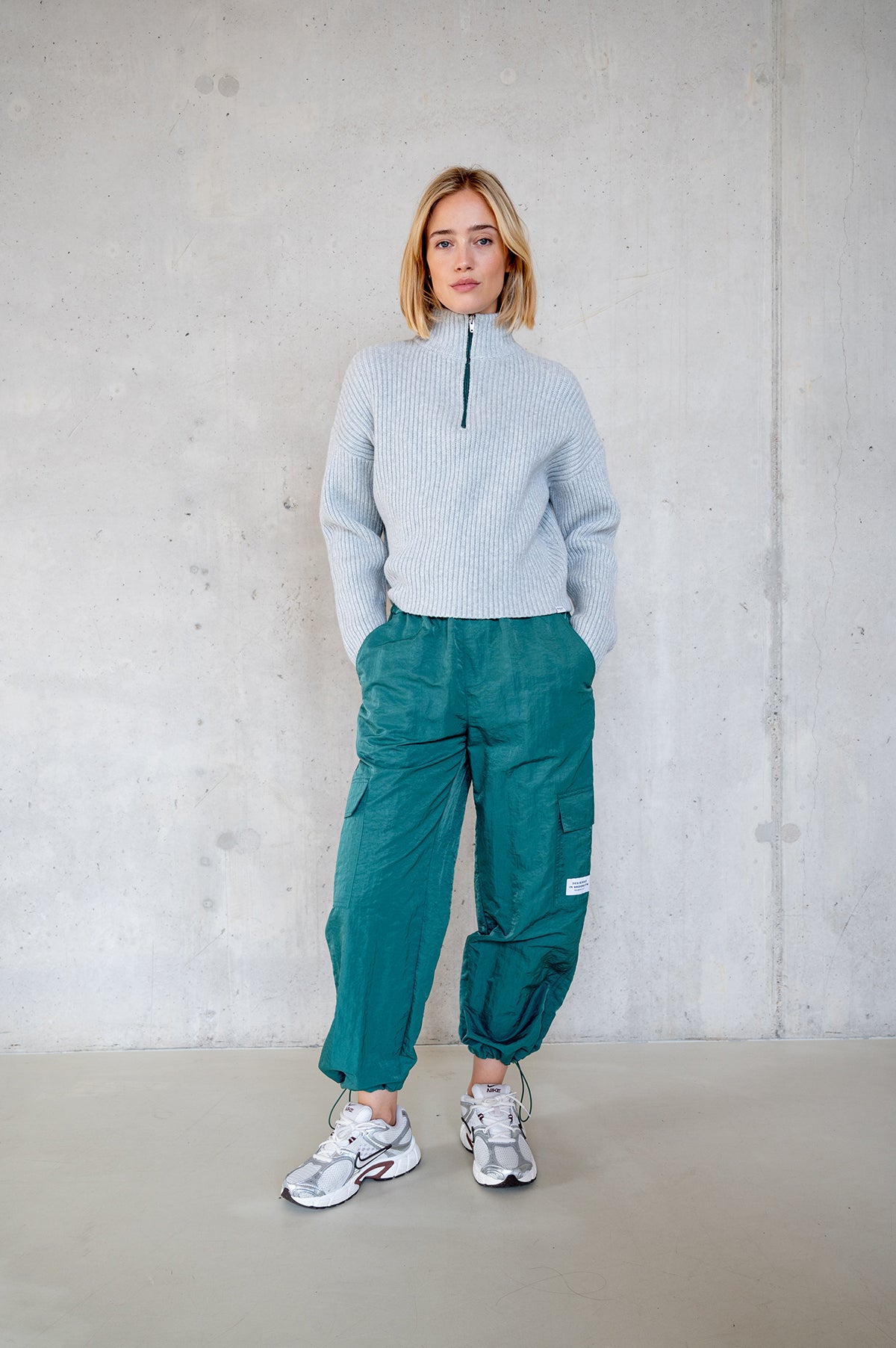 JUMPER (W25B381LTD) GREY MELANGE - GREEN