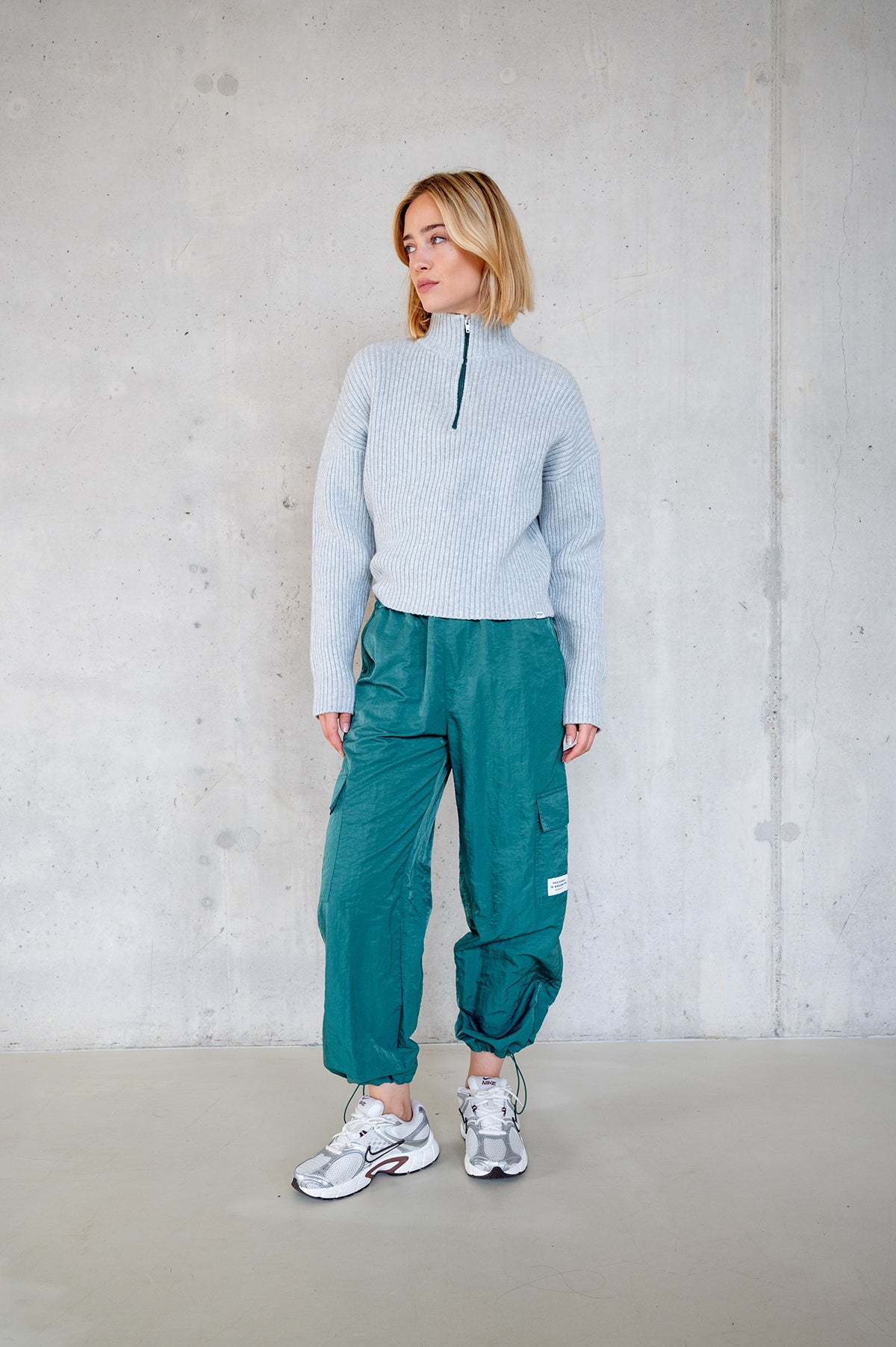 JUMPER (W25B381LTD) GREY MELANGE - GREEN