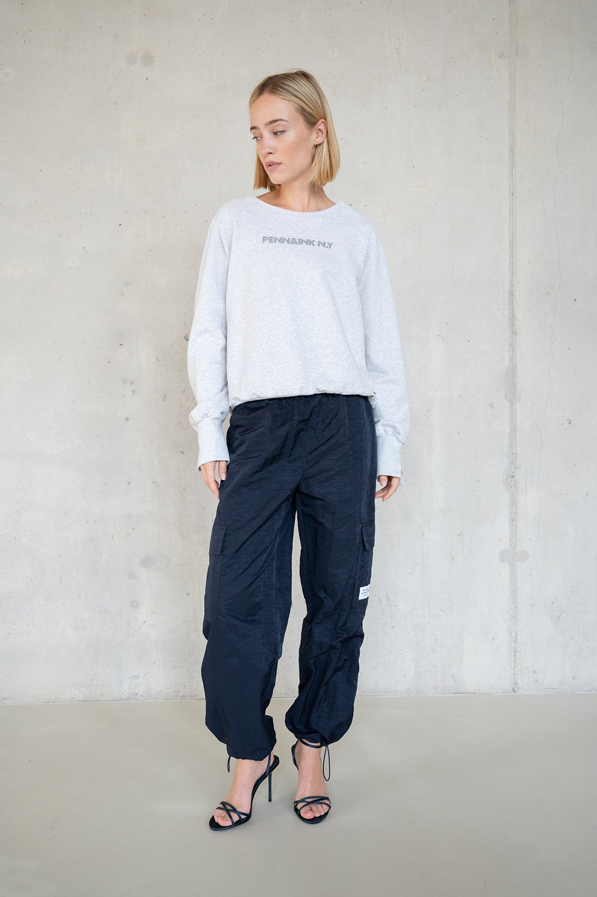 SWEATER MELANGE PRINT (W25F1753LTD-M) GREY MELANGE