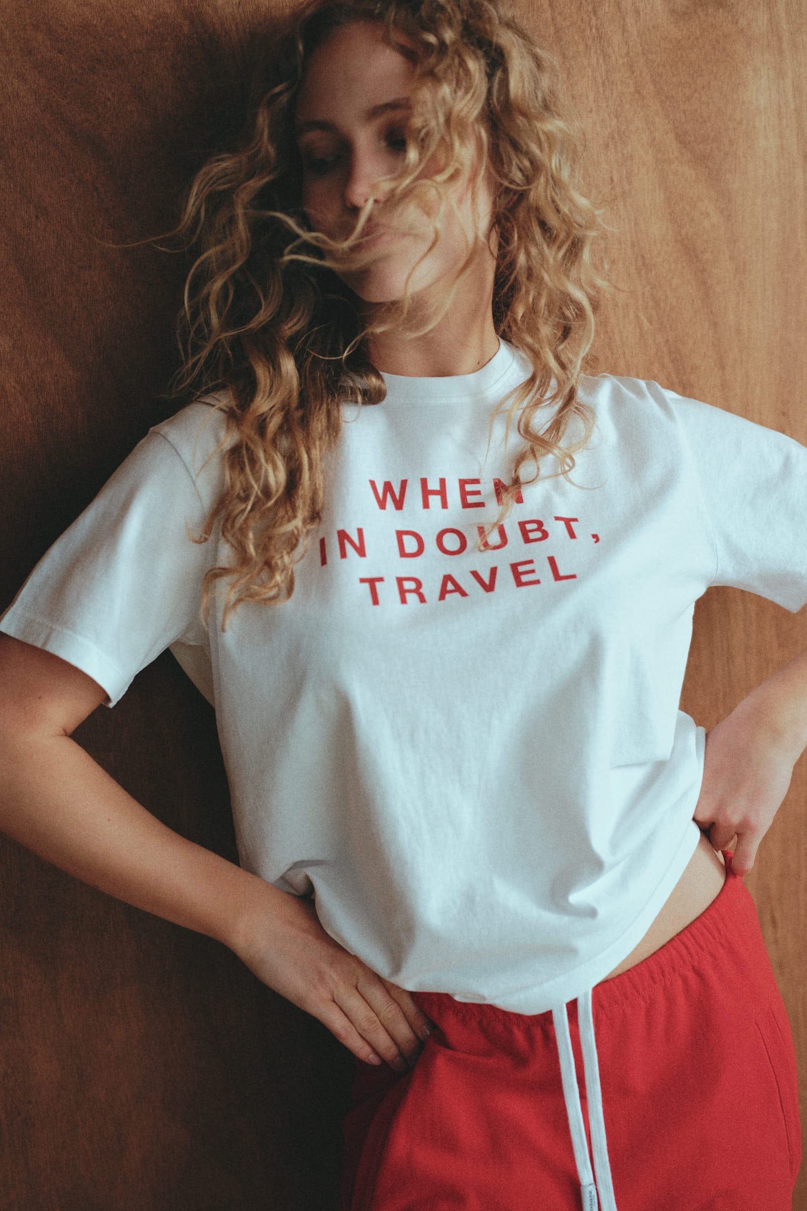 T-SHIRT PRINT (REESE) WHITE - TOMATO