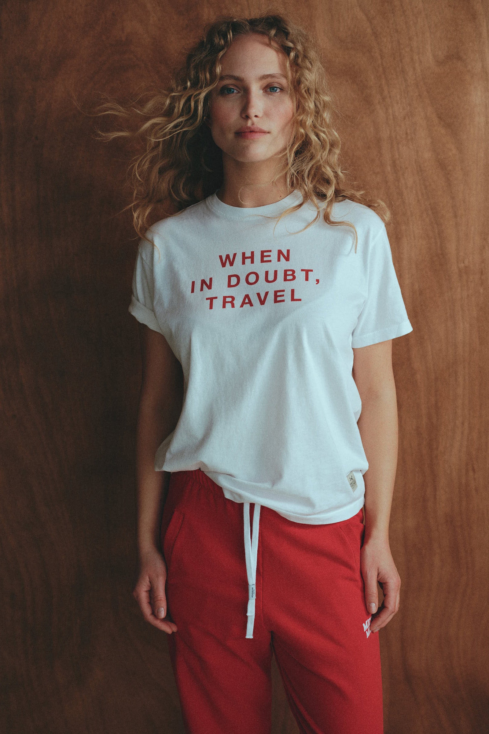 T-SHIRT PRINT (REESE) WHITE - TOMATO